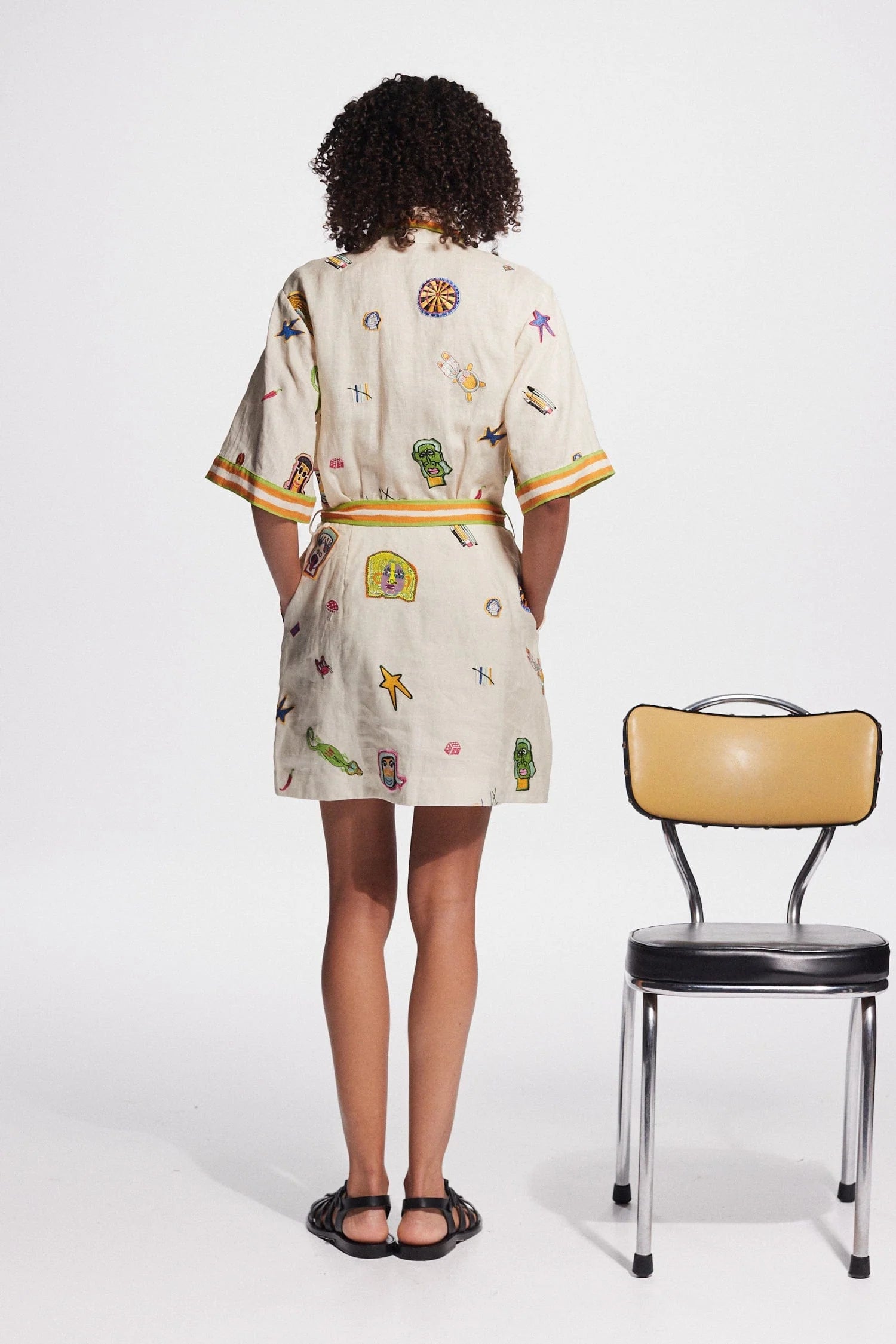 Checkers Embroidered Mini Dress - Stylish Floral Summer Party Dress for Women | Perfect for Casual Outings, Beach Vacations & Date Nights