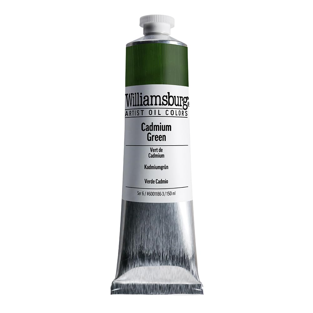 GOLDEN Williamsburg Artist Oil Colors - Cadmium Green (150 ml Tube) | Professional Opaque Oil Paint for Canvas Painting & Fine Art