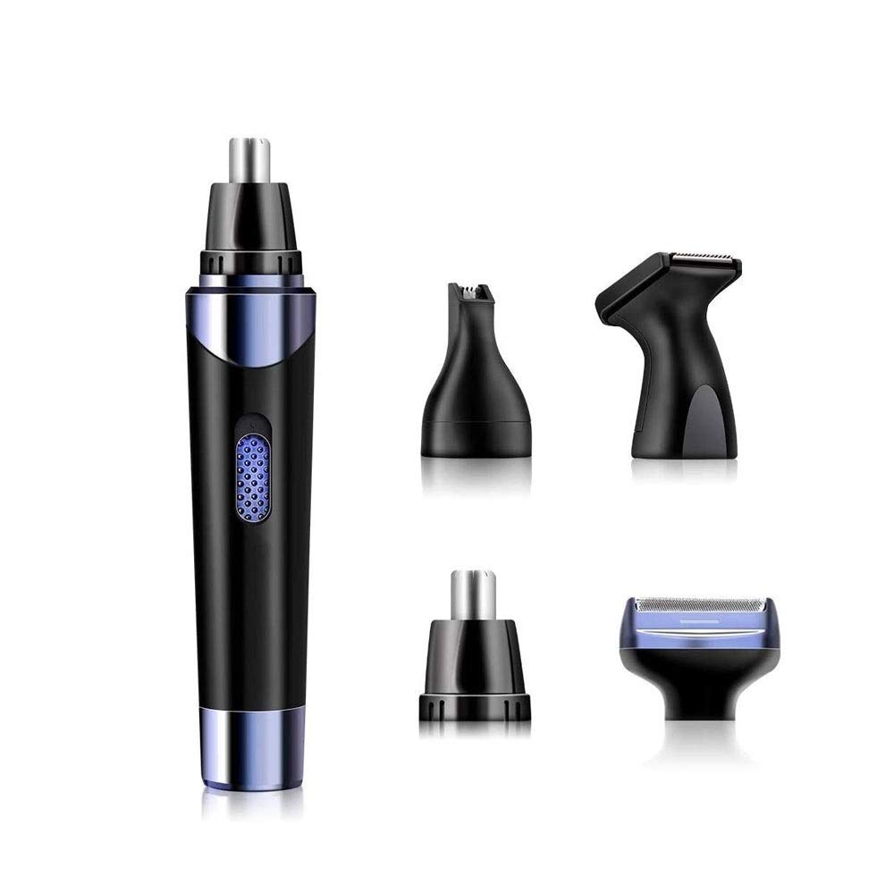 Professional 4-in-1 Rechargeable Ear & Nose Hair Trimmer for Men & Women - Waterproof Eyebrow & Facial Hair Clipper - Painless Grooming at Home, Travel & Salon Use