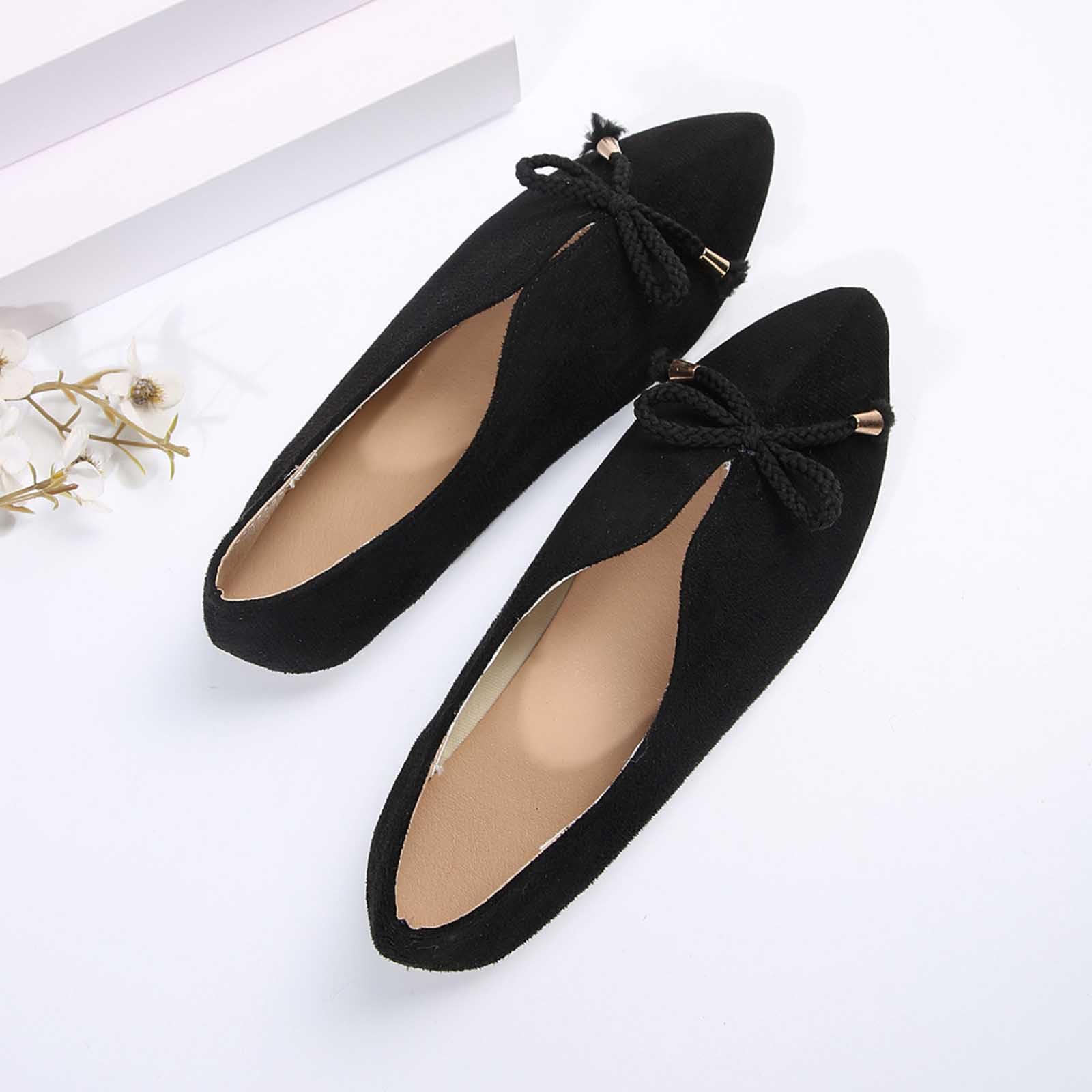 Women's Slip On Canvas Sneakers - Chunky Loafers with Pointed Toe & Matte Suede | Comfortable Casual Flats for Everyday Wear, Work & Walking