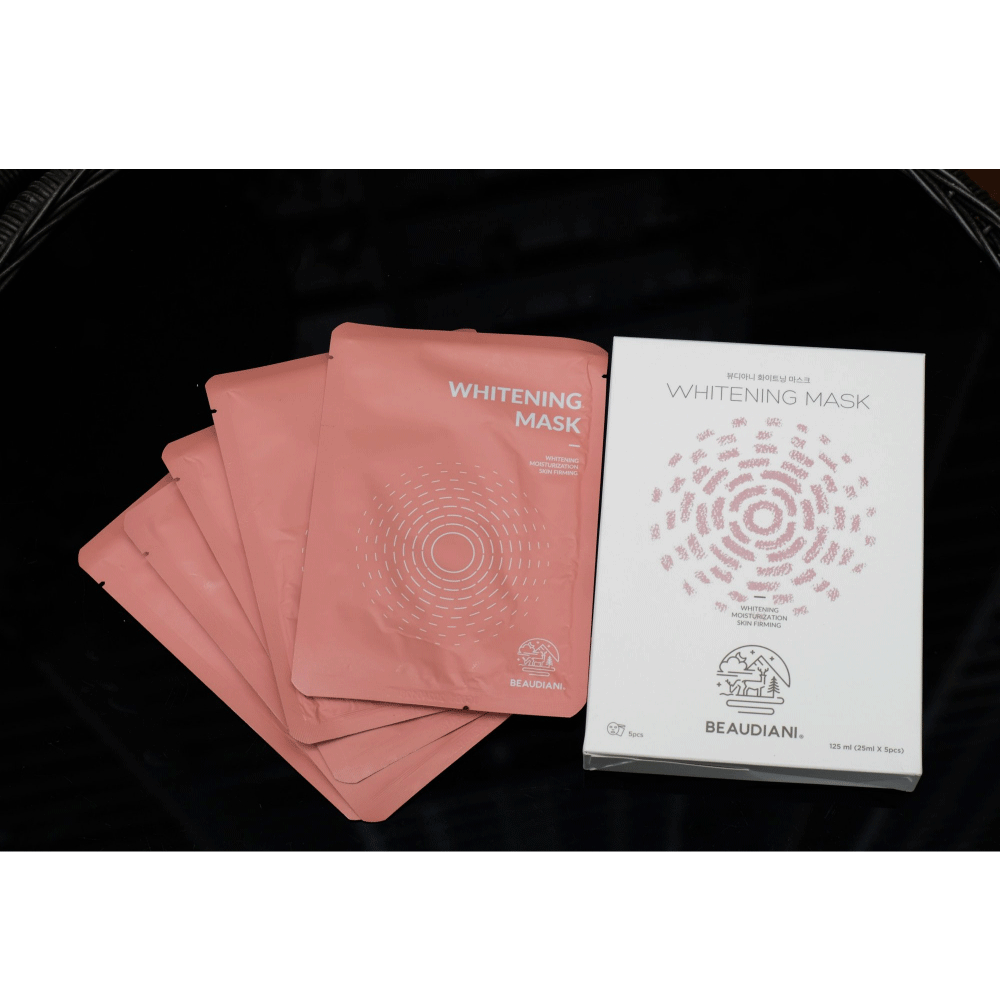 BEAUDIANI Brightening Facial Mask 25g x 5 Pack - Korean Skincare for Glowing Skin, Dark Spot Treatment & Hydration - Perfect for Night Routine, Spa Day & Self-Care