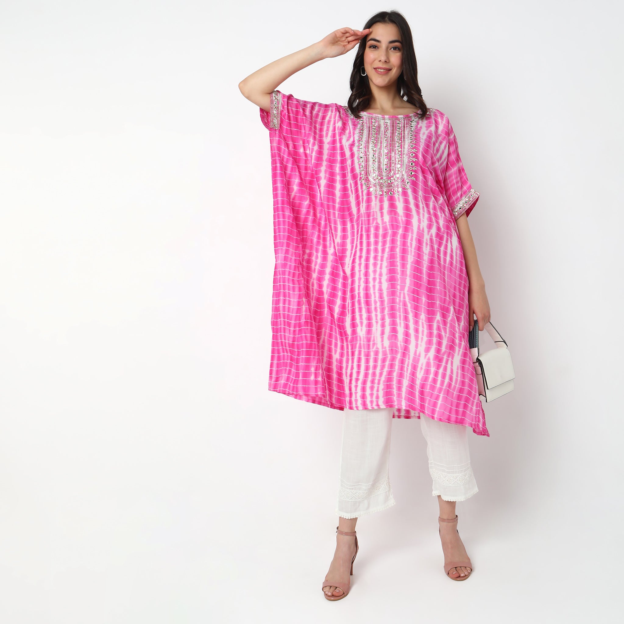 Stylish Boxy Fit Embellished Kurta Top for Women | Traditional Indian Ethnic Wear | Perfect for Festivals, Weddings & Special Occasions