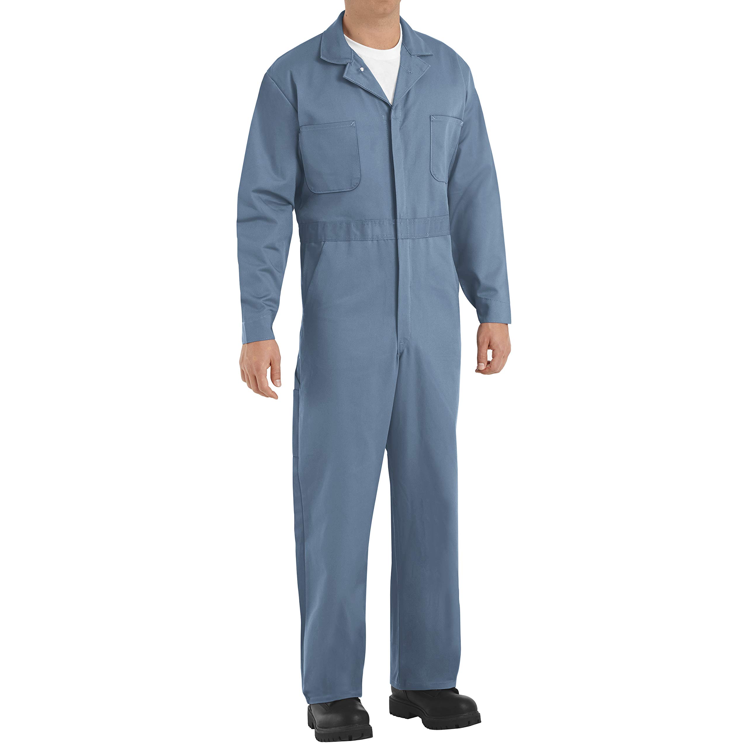 Red Kap Men's Button Front Cotton Coverall - Durable Workwear for Mechanics, Painters & Industrial Use - Comfortable & Breathable for All-Day Wear