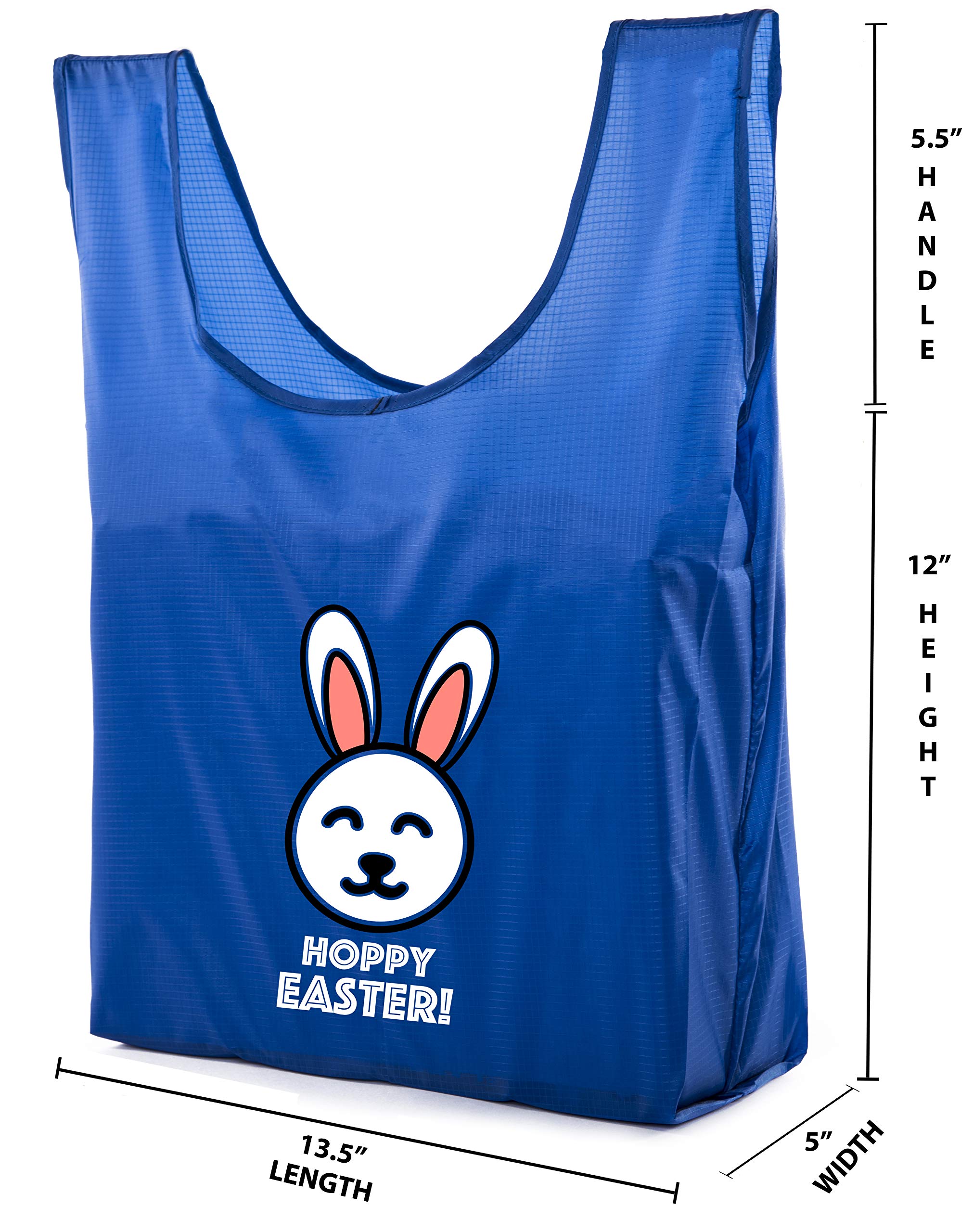 Easter Basket Bags - Bulk Reusable Grocery Totes for Easter Egg Hunt & Spring Celebrations - Hoppy Easter Gift Bags for Kids, Party Favors & Holiday Decorations