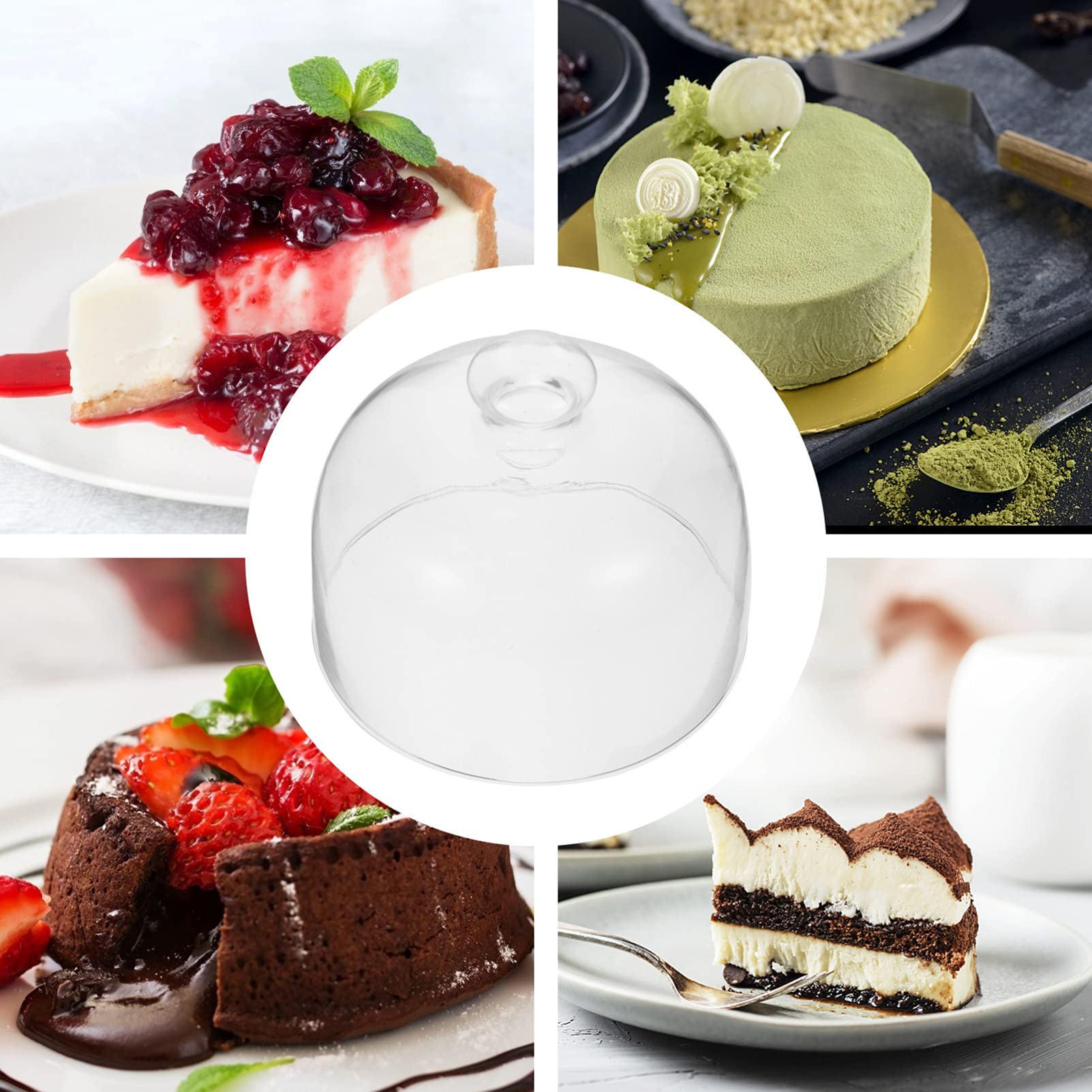 Glass Cake Dome with Lid - Clear Round Cake Cover for Home Baking, Dessert Display & Food Platter - Perfect for Parties, Weddings & Kitchen Storage