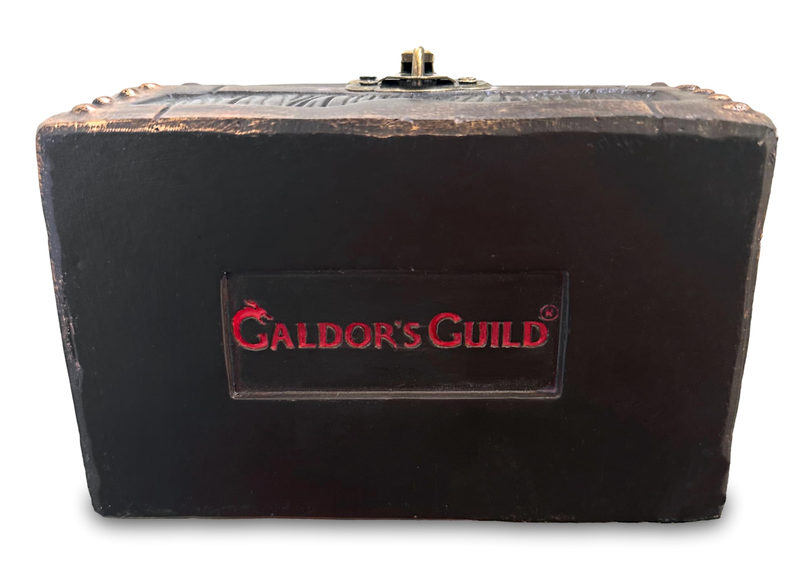 Galdor's Guild Mimic Chest Dice Storage Box with Free Lock & Key - D&D Dice Holder for Dungeons & Dragons Players & DMs - RPG Gaming Accessory - Fits 6 Polyhedral Dice Sets (Large) - Perfect for Tabletop Gaming, D&D Sessions & Collectors Display