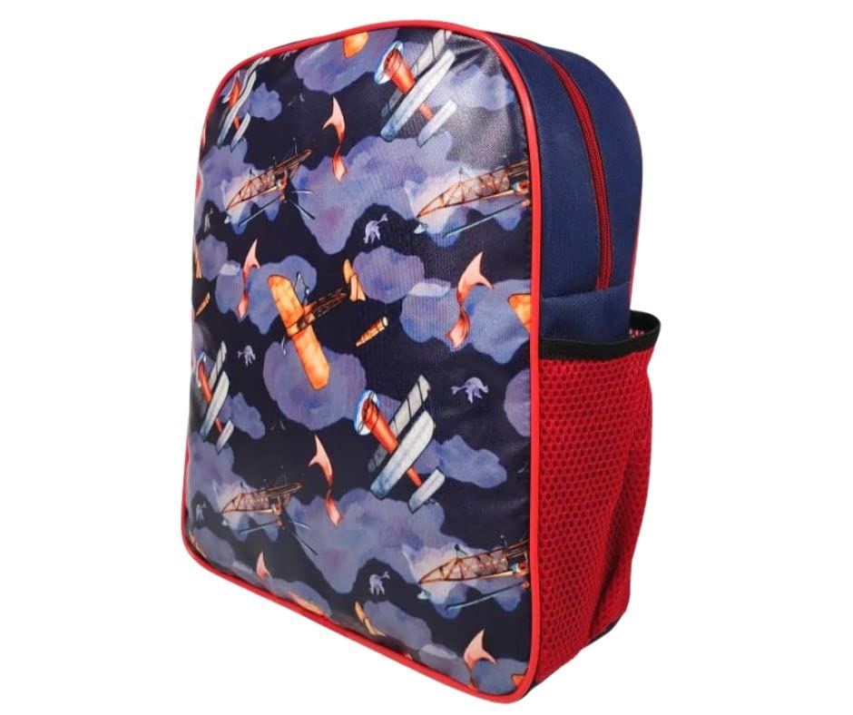 RedChimes Stylish Airplane Design Kids Backpack for Boys & Girls - Durable Polyester School Bag (1 Pack) - Perfect for School, Travel & Daily Use