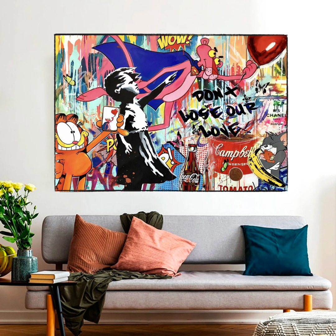 Banksy 'Don't Lose Your Love' Canvas Wall Art Print - Modern Home Decor for Living Room, Bedroom & Office