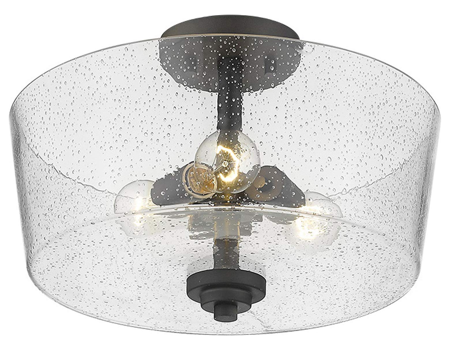 Rowe 3-Light Oil-Rubbed Bronze Semi-Flush Mount Ceiling Light Fixture - Perfect for Bedroom, Hallway, and Entryway Lighting