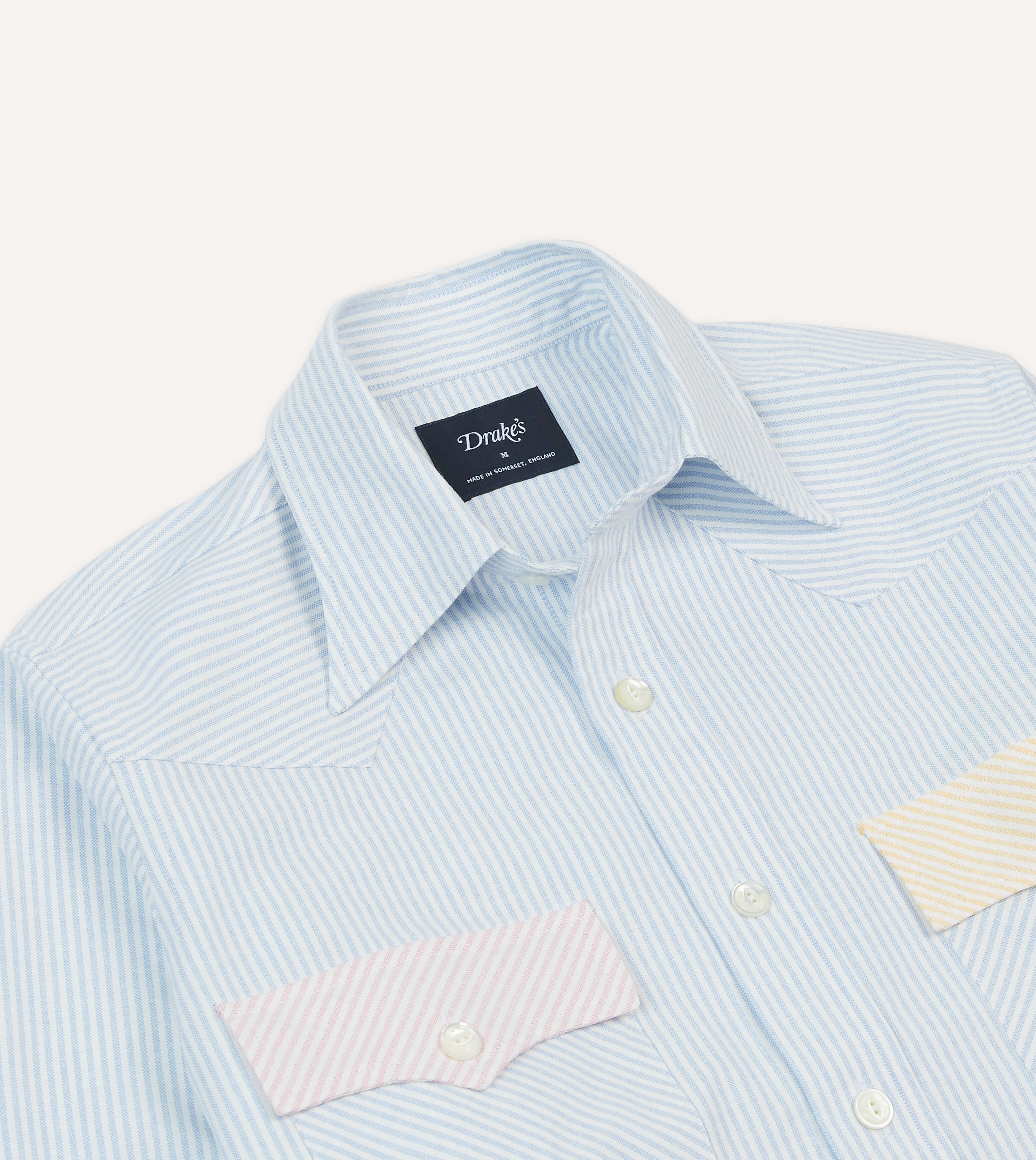 Stylish Multi-Stripe Cotton Oxford Western Shirt with Two Pockets - Perfect for Casual Wear, Country Music Festivals & Cowboy-Themed Parties