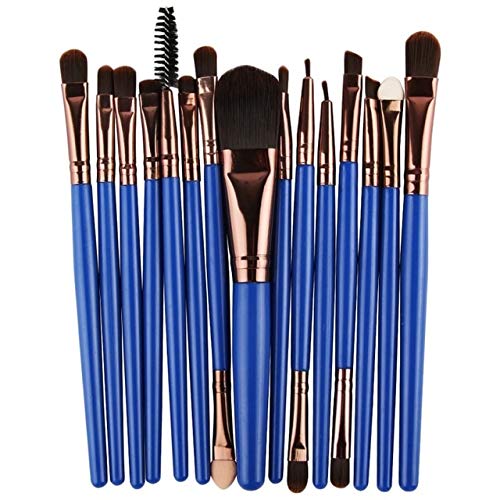 15-Piece Professional Makeup Brush Set for Foundation, Eyeshadow, Eyeliner & Lips - Soft Synthetic Bristles for Flawless Makeup Application - Perfect for Daily Use, Travel & Professional Makeup Artists