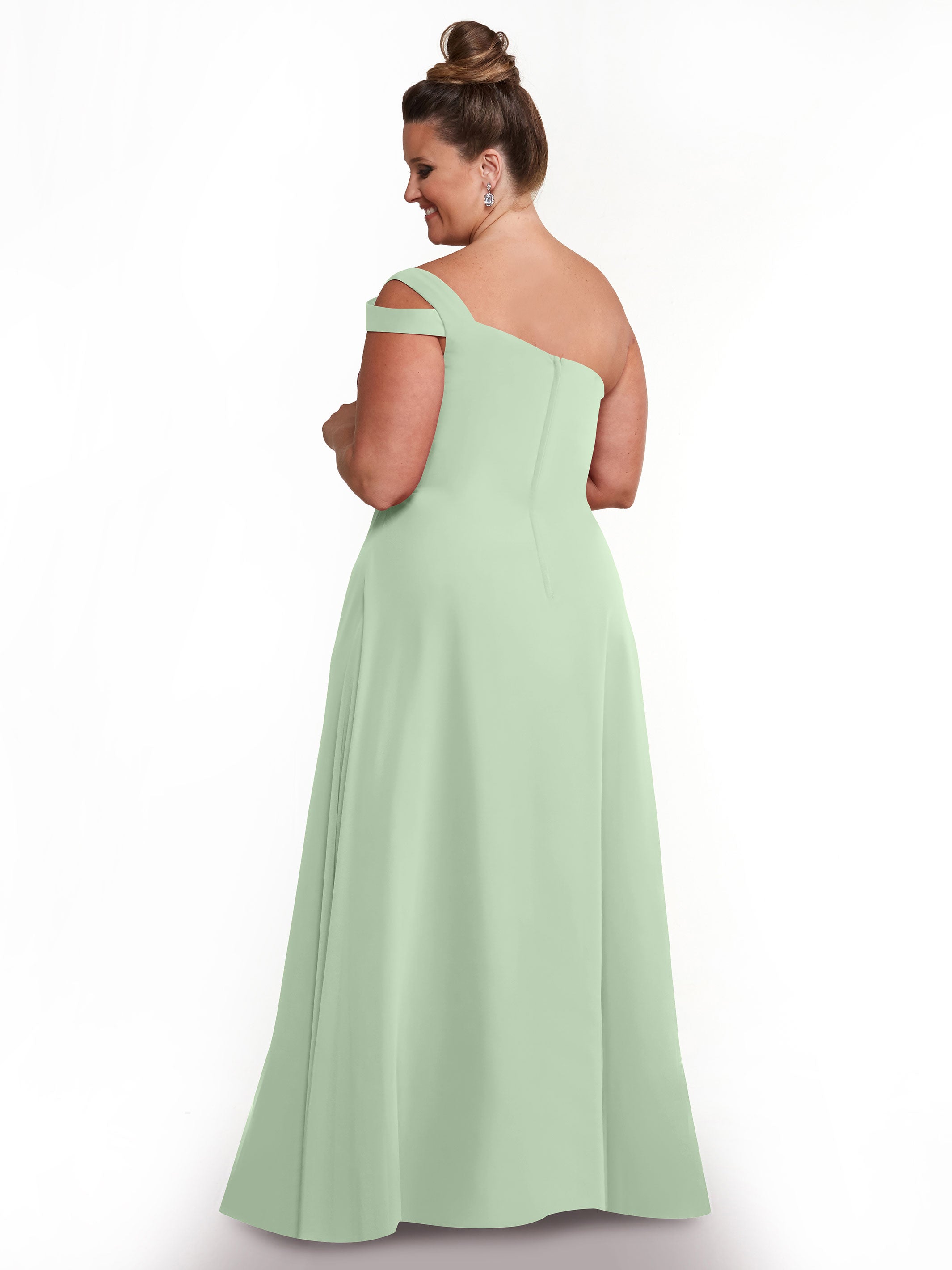 Elegant 80139 Chiffon A-Line One Shoulder Bridesmaid Dress with High Slit - Perfect for Weddings, Formal Events & Evening Parties