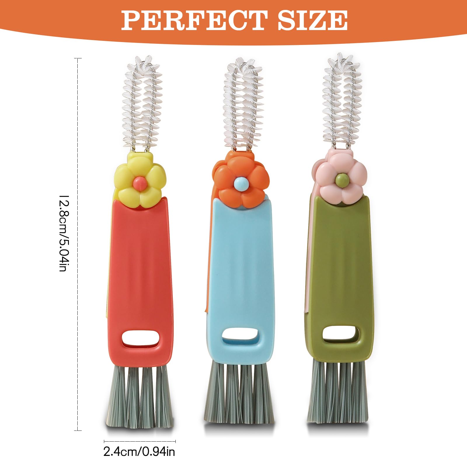 3-in-1 Cup Cleaning Brush Set - Bottle & Gap Cleaner for Home Kitchen (3 Pack)