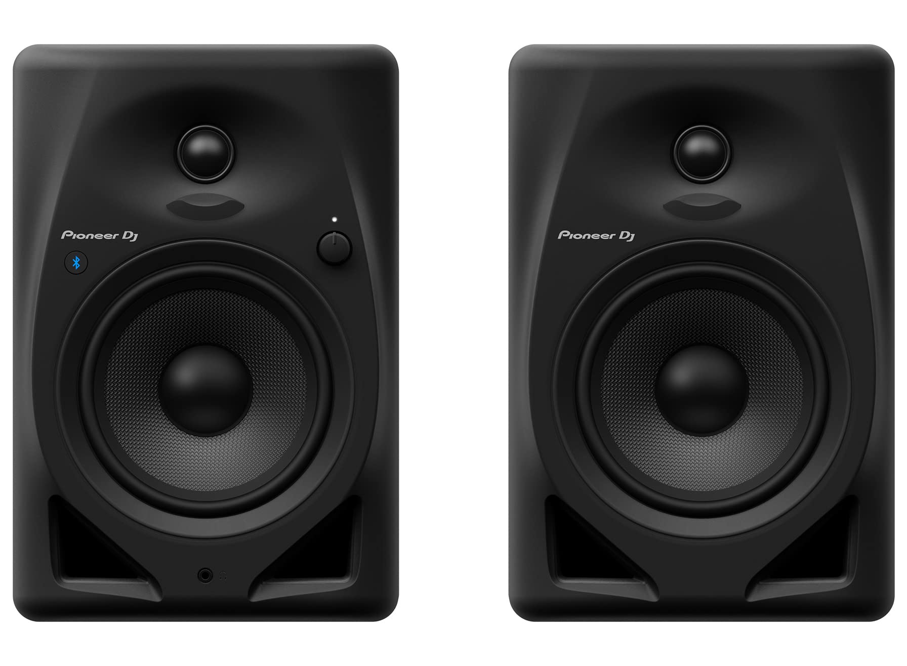 Pioneer DM-50D-BT 5-Inch Bluetooth Studio Monitor Bundle with Headphones, Laptop Stand & Polishing Cloth - Perfect for Home Recording, Music Production & Podcasting
