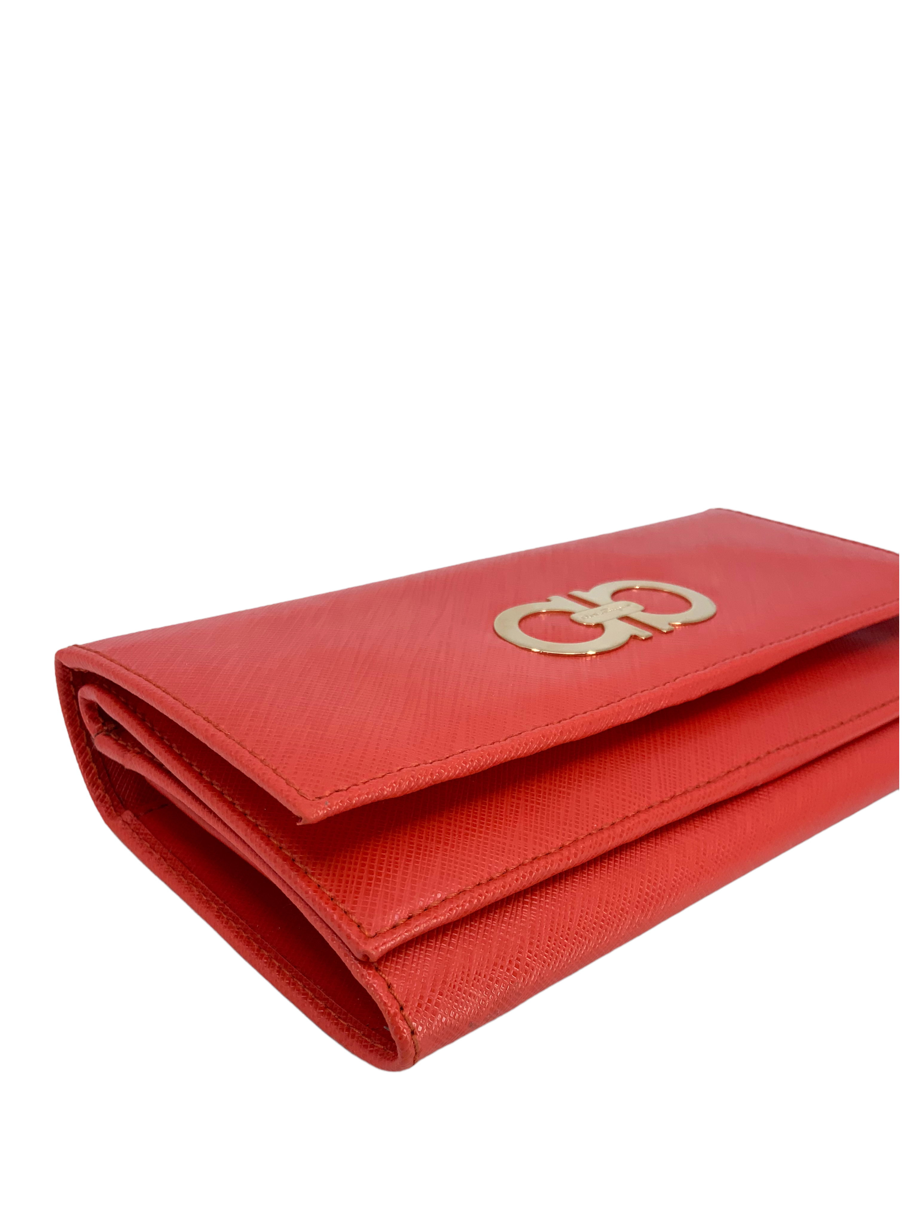 Salvatore Ferragamo Gancini Long Wallet for Men - Genuine Pebbled Calf Leather Bifold Wallet with RFID Protection - Perfect for Business, Travel & Everyday Use