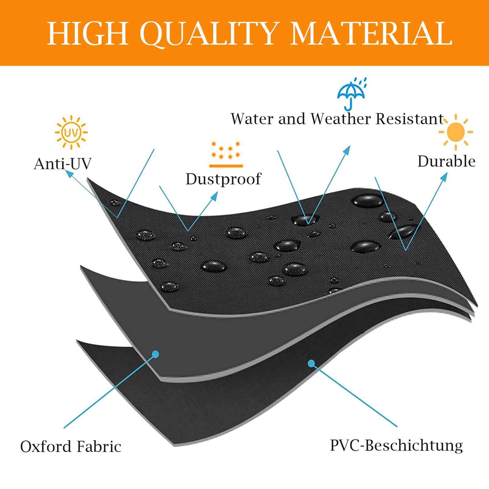 **420D Heavy Duty Waterproof Patio Furniture Cover 63”x63”x31” – Outdoor Table & Chair Set Protector, Weather-Resistant Rectangular Coffee Table Cover with Storage Bag – Perfect for Backyard, Garden, and Poolside Use**