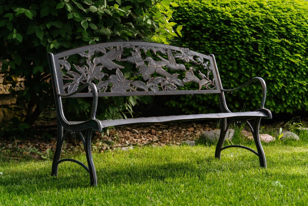 Outdoor Hummingbird Bench - Durable Garden Bench for Patio, Yard & Backyard - Perfect for Bird Watching & Relaxing in Nature