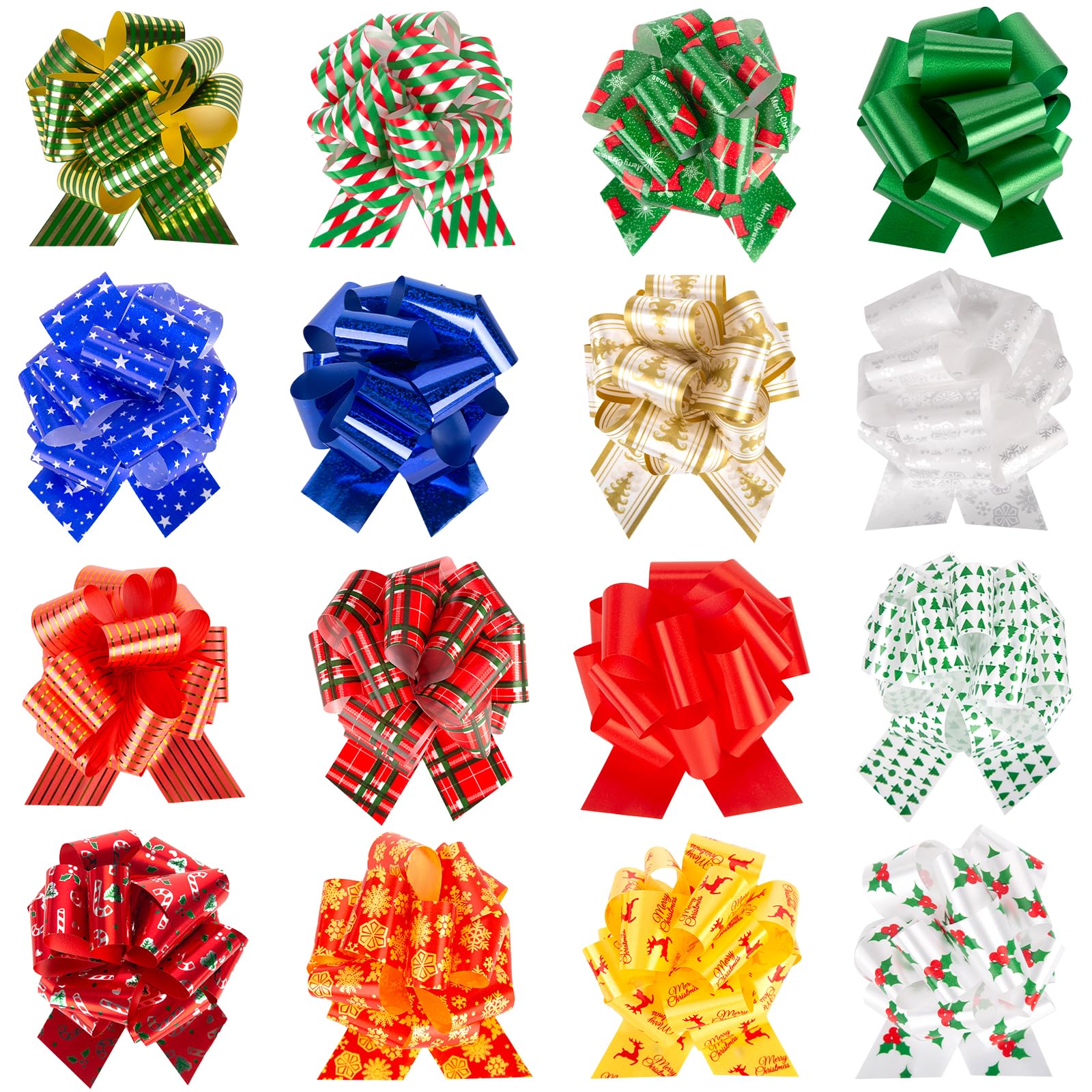 32PCS Christmas Pull Bows - 5 Inch Gift Wrapping Bows for Box Decor & Party Supplies