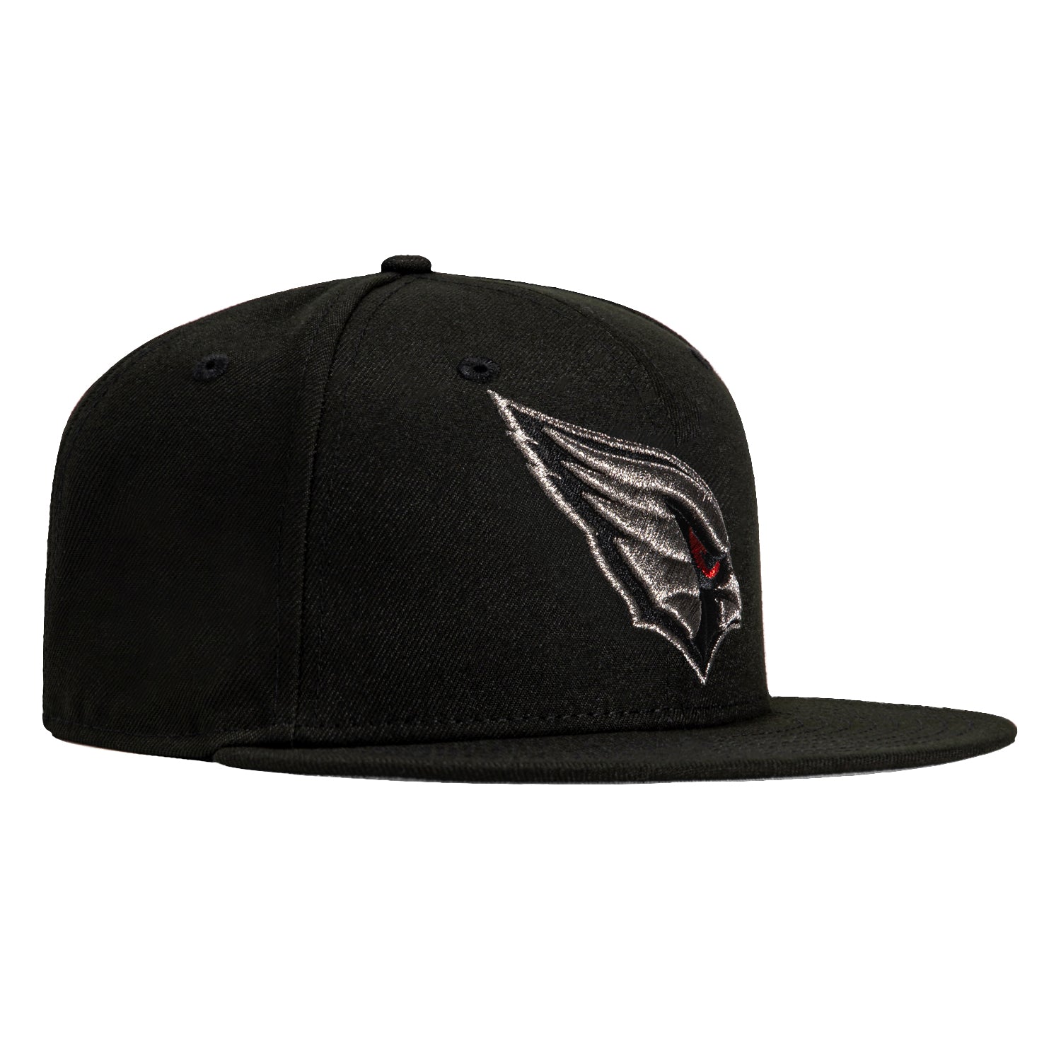 New Era 59Fifty Arizona Cardinals Snapback Hat - Black, Metallic Silver & Red | NFL Officially Licensed Adjustable Baseball Cap for Men & Women | Perfect for Game Day, Sports Events & Casual Wear