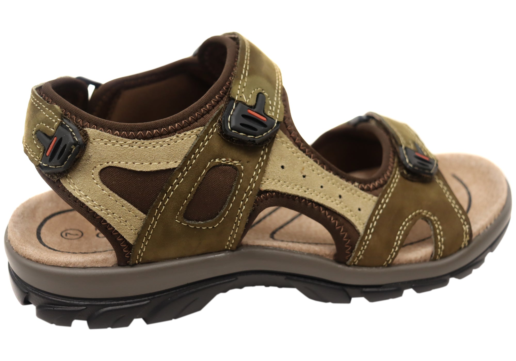 Natural Comfort Clift Men's Leather Adjustable Strap Sandals - Breathable Summer Casual Shoes for Beach, Walking & Outdoor Activities