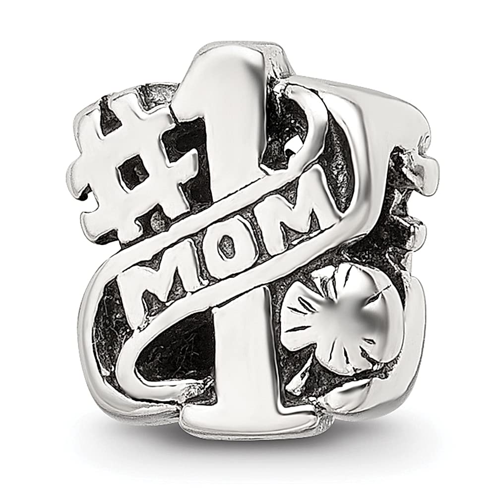 925 Sterling Silver Charm Bracelet for Women - #1 Mom Bead Holiday Jewelry Gift for Her | Birthday, Mother's Day, Christmas Celebration Present
