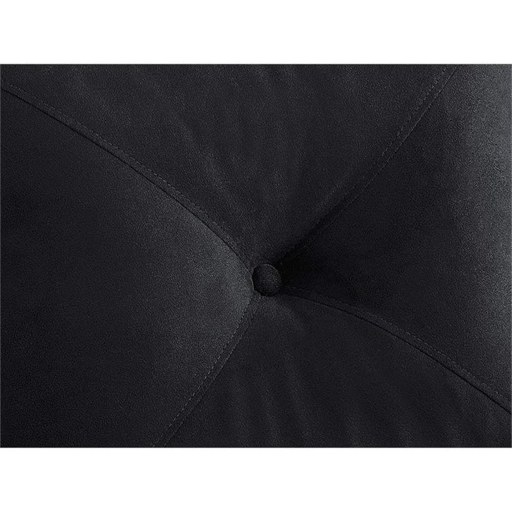 BOWERY HILL Microfiber Loveseat Couch in Black - Soft & Durable Small Sofa for Living Room, Apartment, Office - Perfect for Lounging, Reading & Entertaining Guests