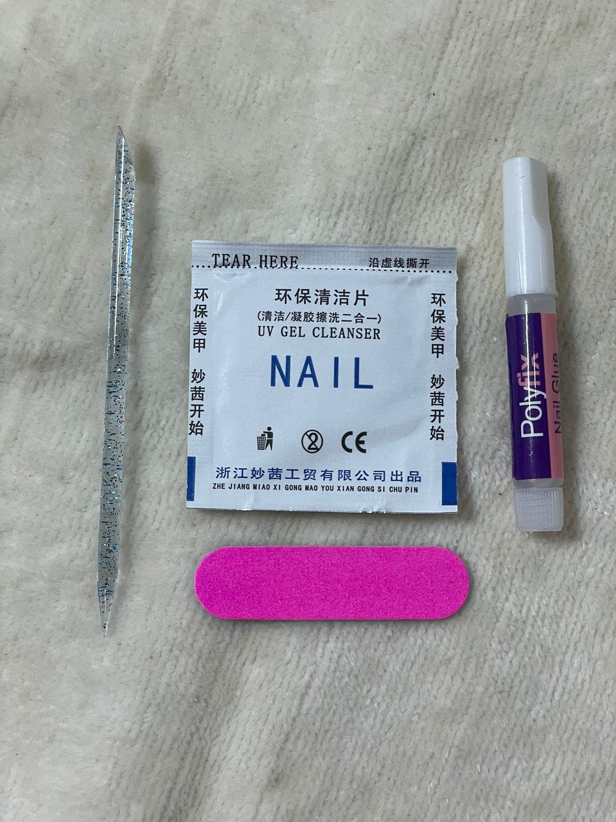 12 Pcs Pure Color Fake Nails with Glue - HAPPY FINGERS Artificial Nails Set for Manicure, Nail Art & Party Wear (Style 036)