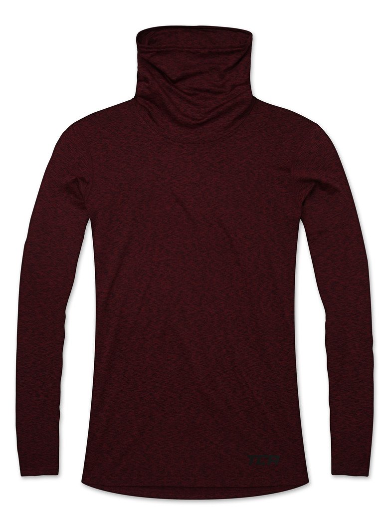 TCA Women's Funnel Neck Thermal Running Top - Winter Workout Shirt for Cold Weather Jogging & Outdoor Activities