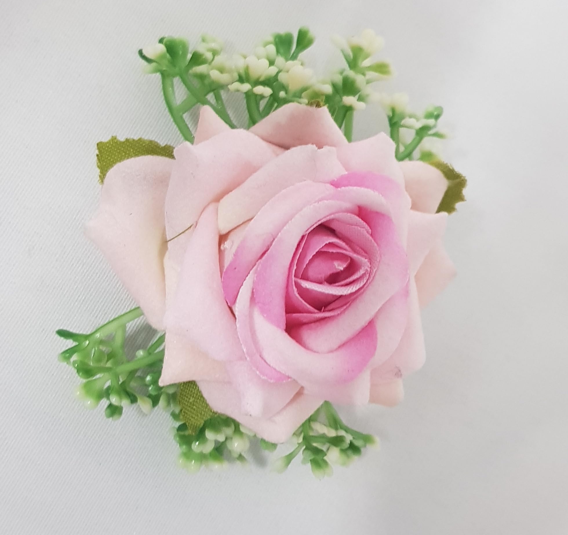 ANVIK 2-Pack Artificial Rose Hair Clips with Grass Design - Floral Hair Accessories for Women & Girls (Dark Pink & Light Pink) - Perfect for Weddings, Parties & Everyday Hairstyles