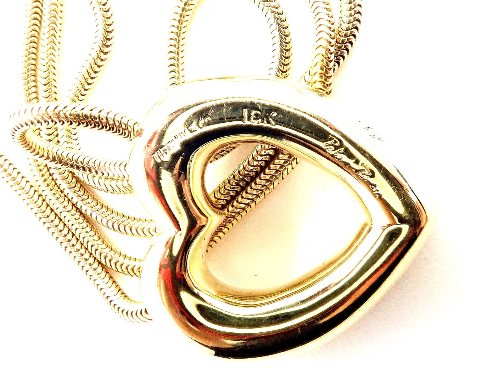 Authentic Tiffany & Co Picasso 18k Yellow Gold Diamond Heart Pendant Necklace | Luxury Jewelry Gift for Women | Perfect for Anniversaries, Valentine's Day & Special Occasions