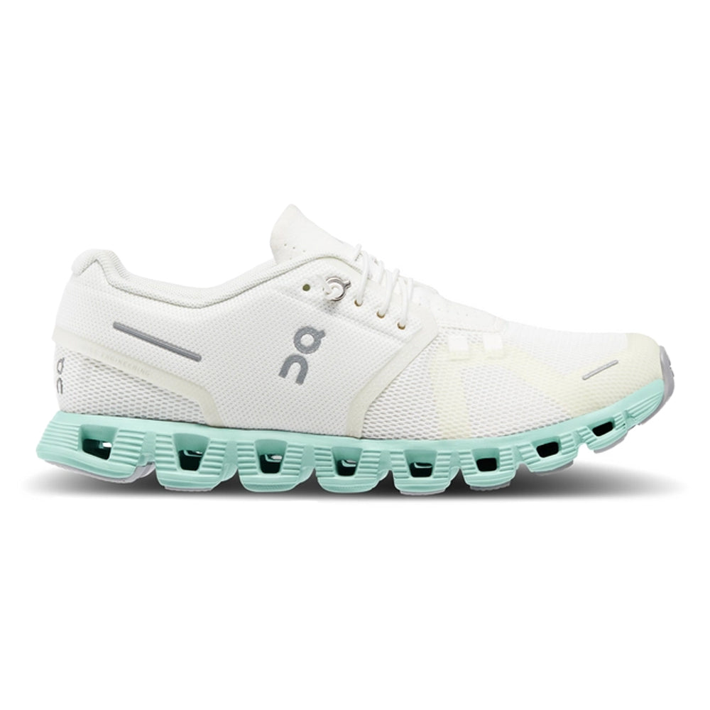 Men's On Cloud 5 Running Shoes - Undyed White/Creek - Size 10 D Medium - Lightweight & Breathable for Road Running, Jogging & Gym Workouts