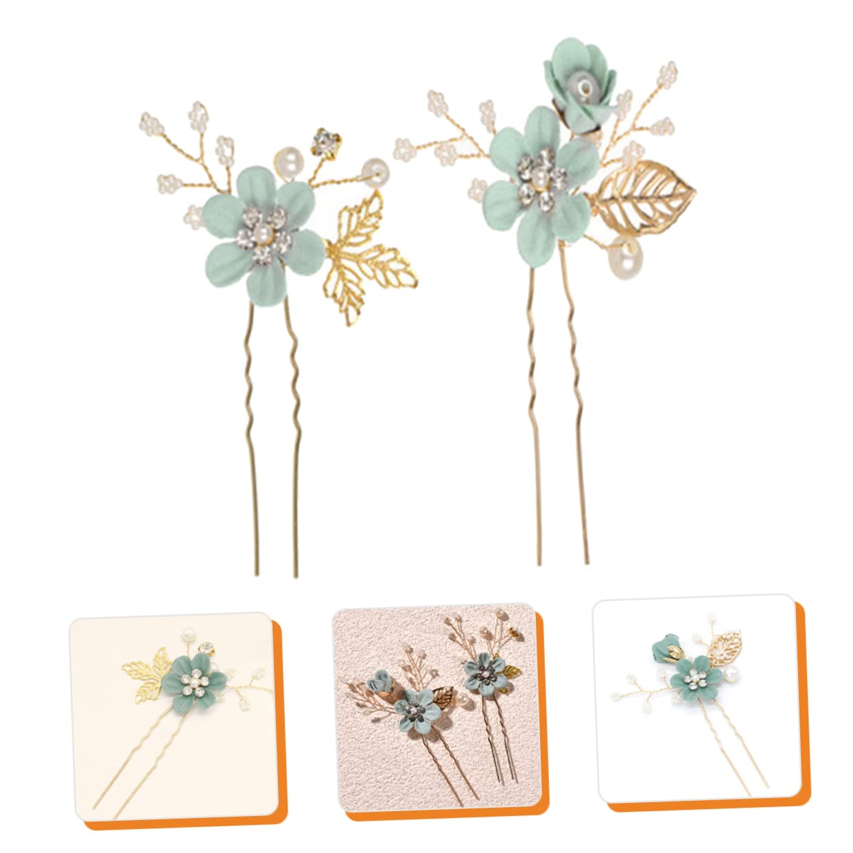 ABOOFAN 10 Pcs Rhinestone Bridal Hairpins - Rose Gold U-Shaped Wedding Hair Barrettes for Women - Perfect for Bridal Parties, Prom, and Formal Events
