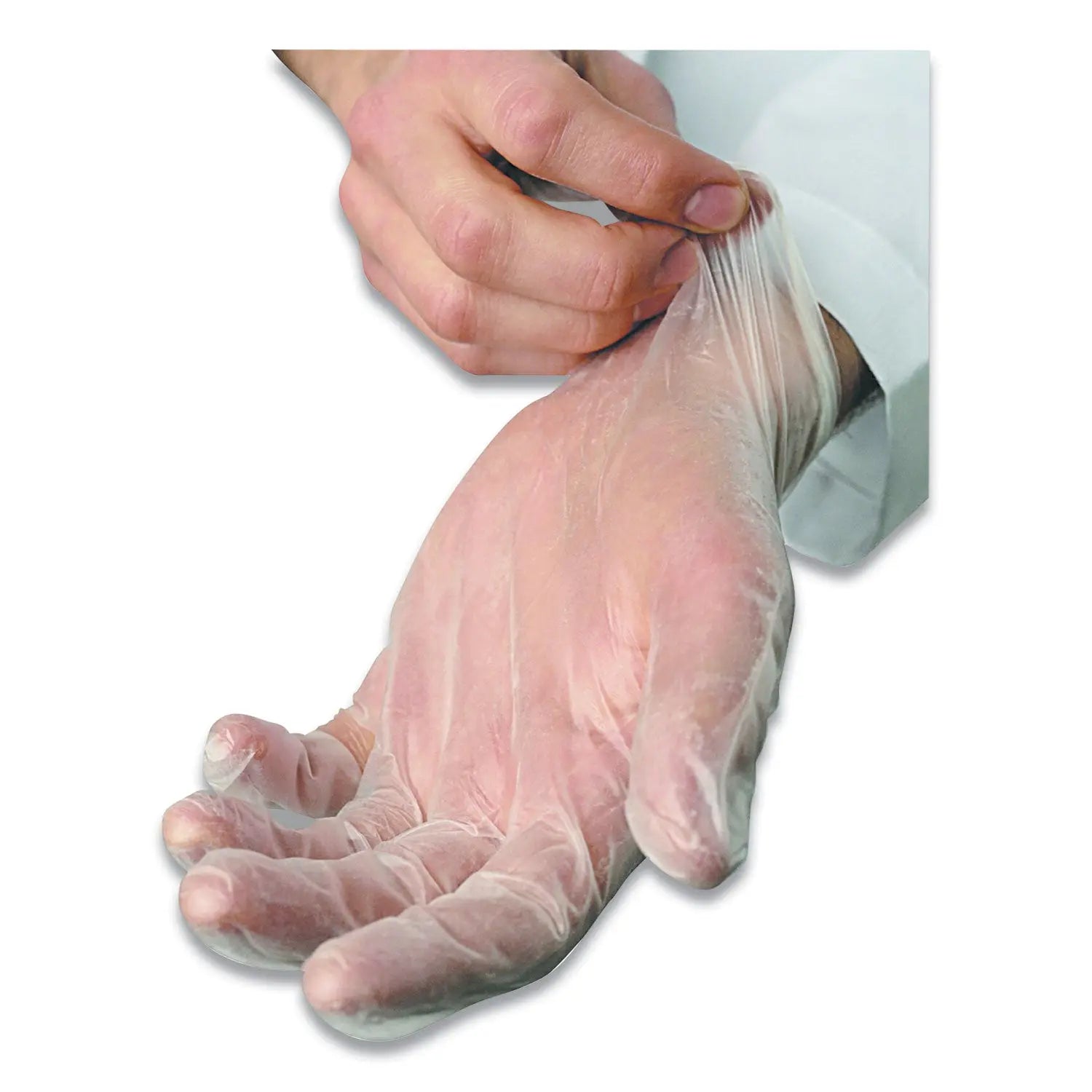 AMBITEX® V5101 Series Latex-Free Powdered Vinyl Gloves - 3 Mil Thickness, Small Size, Clear (100 Gloves/Box) - Ideal for Medical, Food Service & Cleaning Use