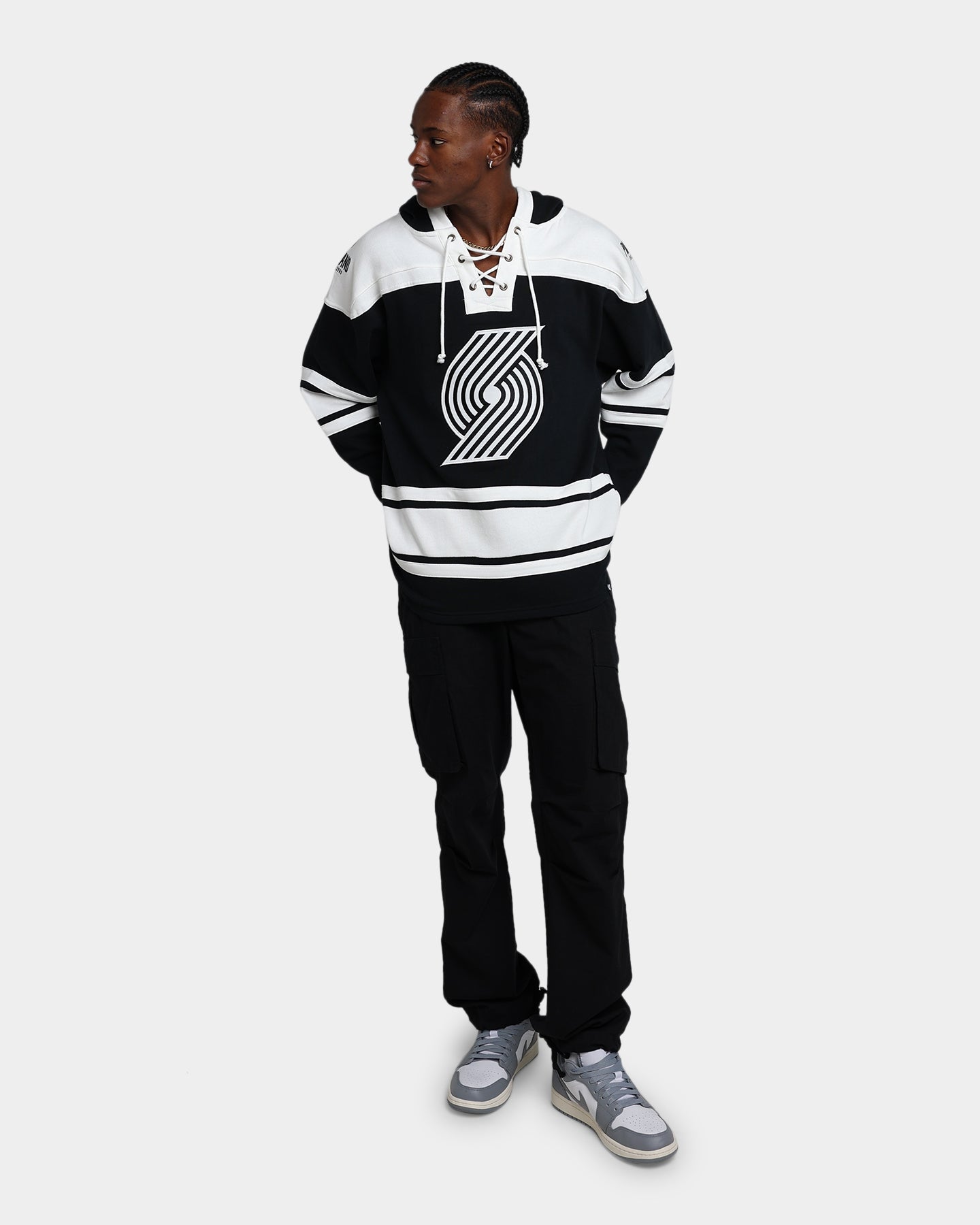 47 Brand Portland Trail Blazers Superior Lacer Hoodie - Men's NBA Pullover Sweatshirt with Adjustable Drawstring for Basketball Fans & Streetwear Fashion