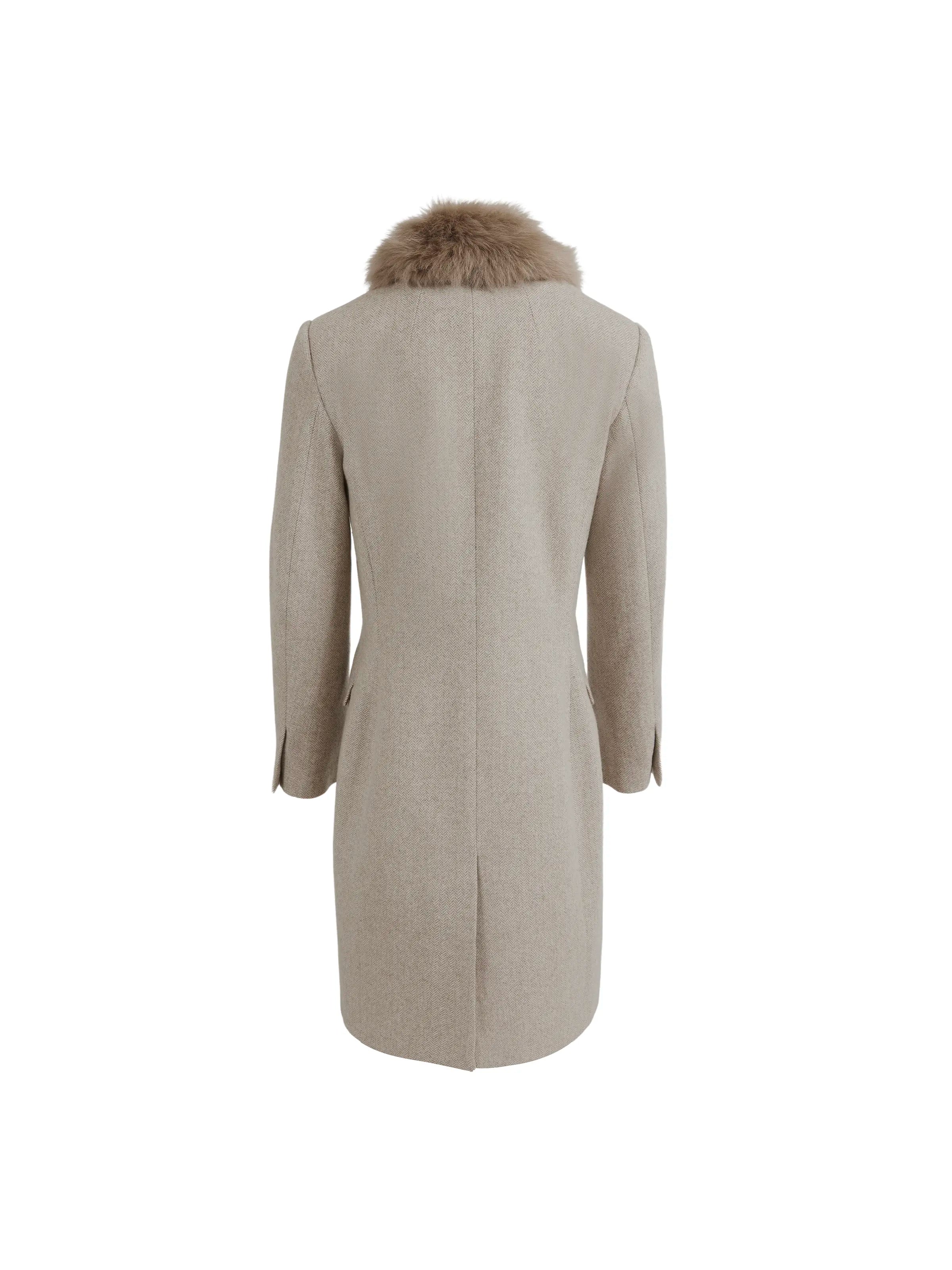 Harriet Taupe Herringbone Coat - Classic Women's Wool Blazer for Office & Business Attire | Perfect for Work, Meetings & Formal Events