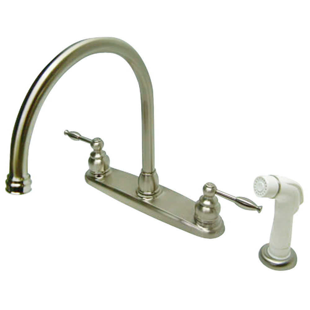 Kingston Brass KB2798KL Knight Centerset Kitchen Faucet - Modern Pull-Down Sprayer, Single Handle, Oil Rubbed Bronze Finish for Farmhouse & Contemporary Kitchens