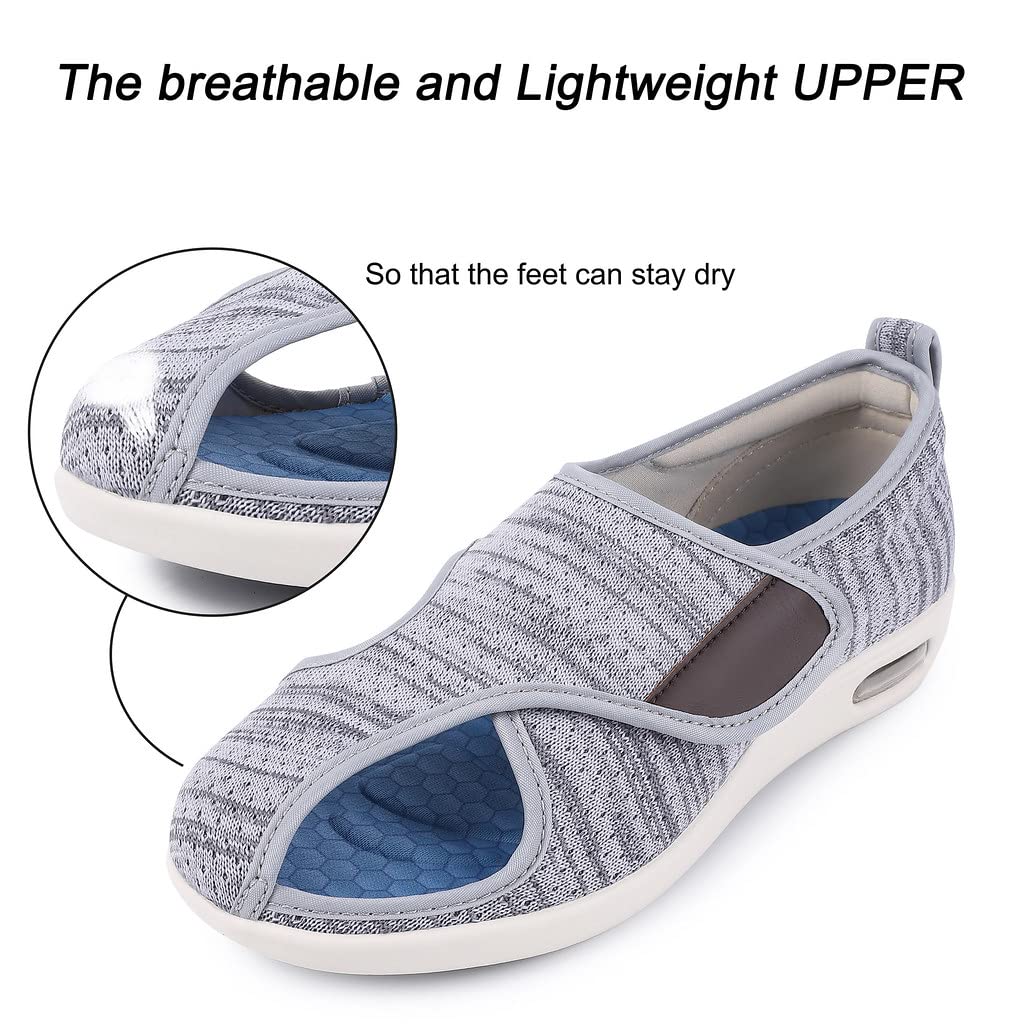 Diabetic Shoes for Women with Swollen Feet - Wide Width Adjustable Breathable Sneakers for Elderly & Edema Relief - Perfect for Walking, Daily Comfort & Foot Care