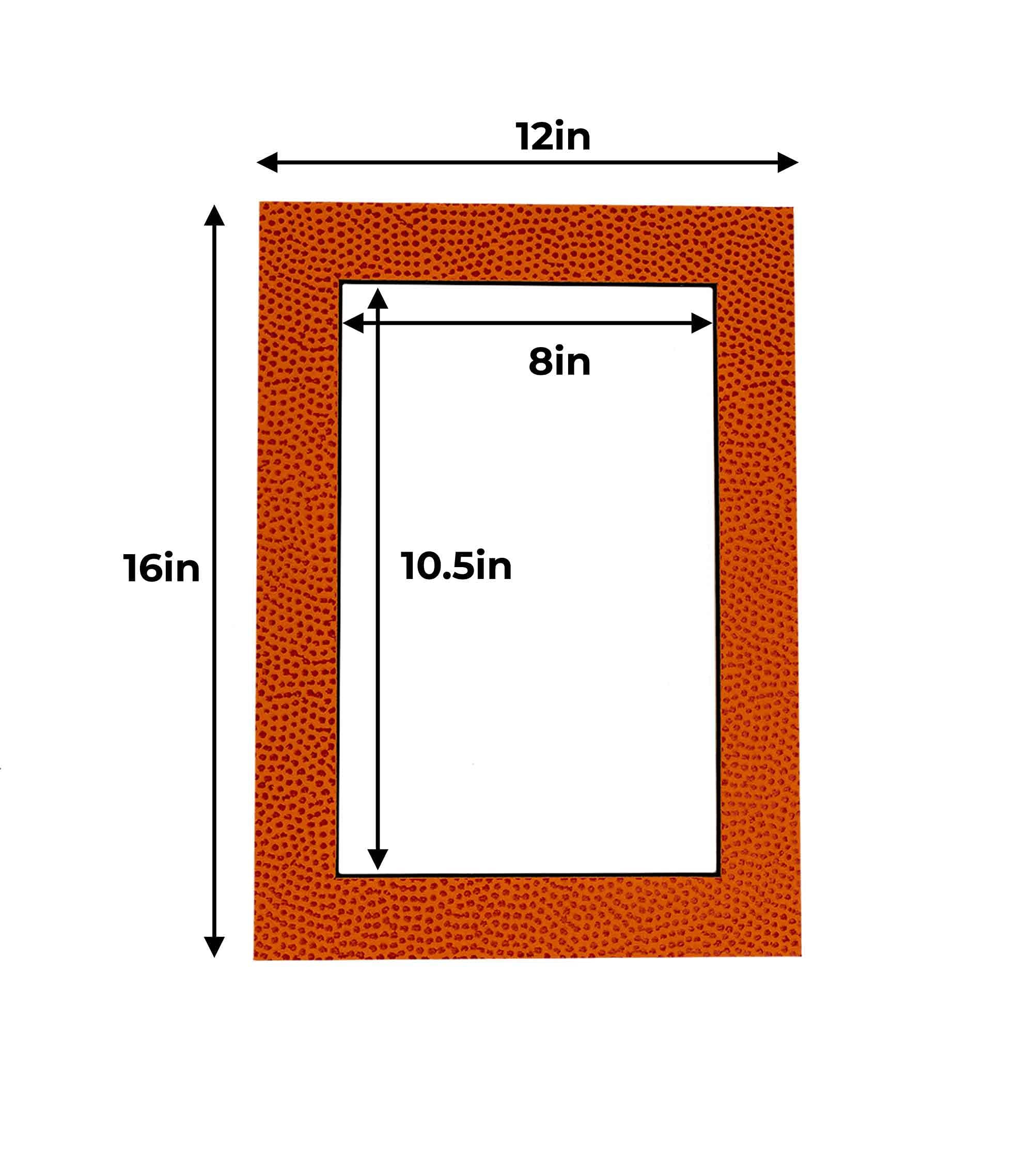 12x16 Inch Acid-Free Precut Basketball Texture Matboard for 8.5x11 Photos - Bevel Cut Display Mat for Picture Frames - Pack of 25 with Backing Boards & Clear Bags - Perfect for Sports Memorabilia, School Photos, and Home Decor
