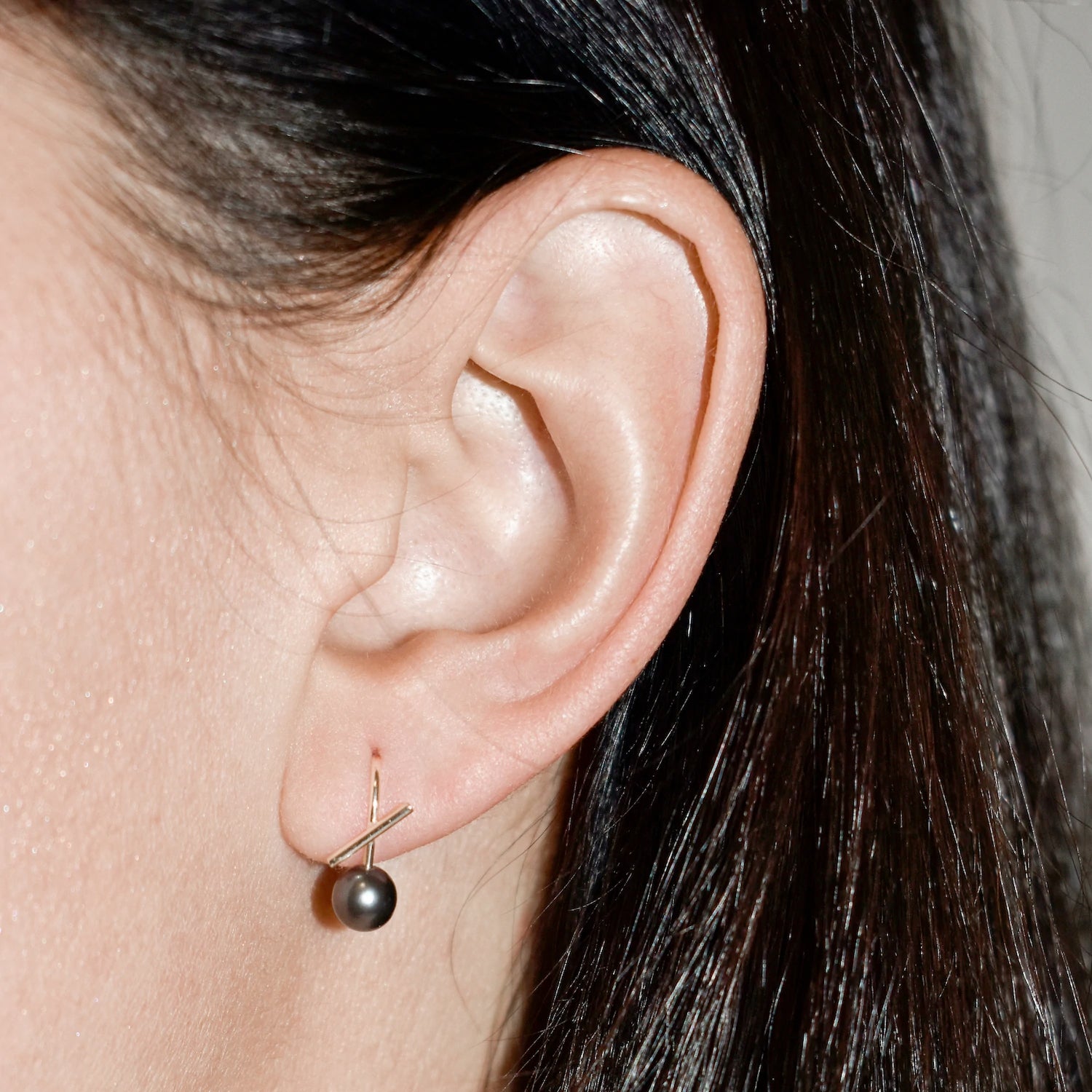 Black Pearl Horizon Mini Thread Earrings - Dainty Boho Jewelry for Women | Perfect for Weddings, Parties & Everyday Wear
