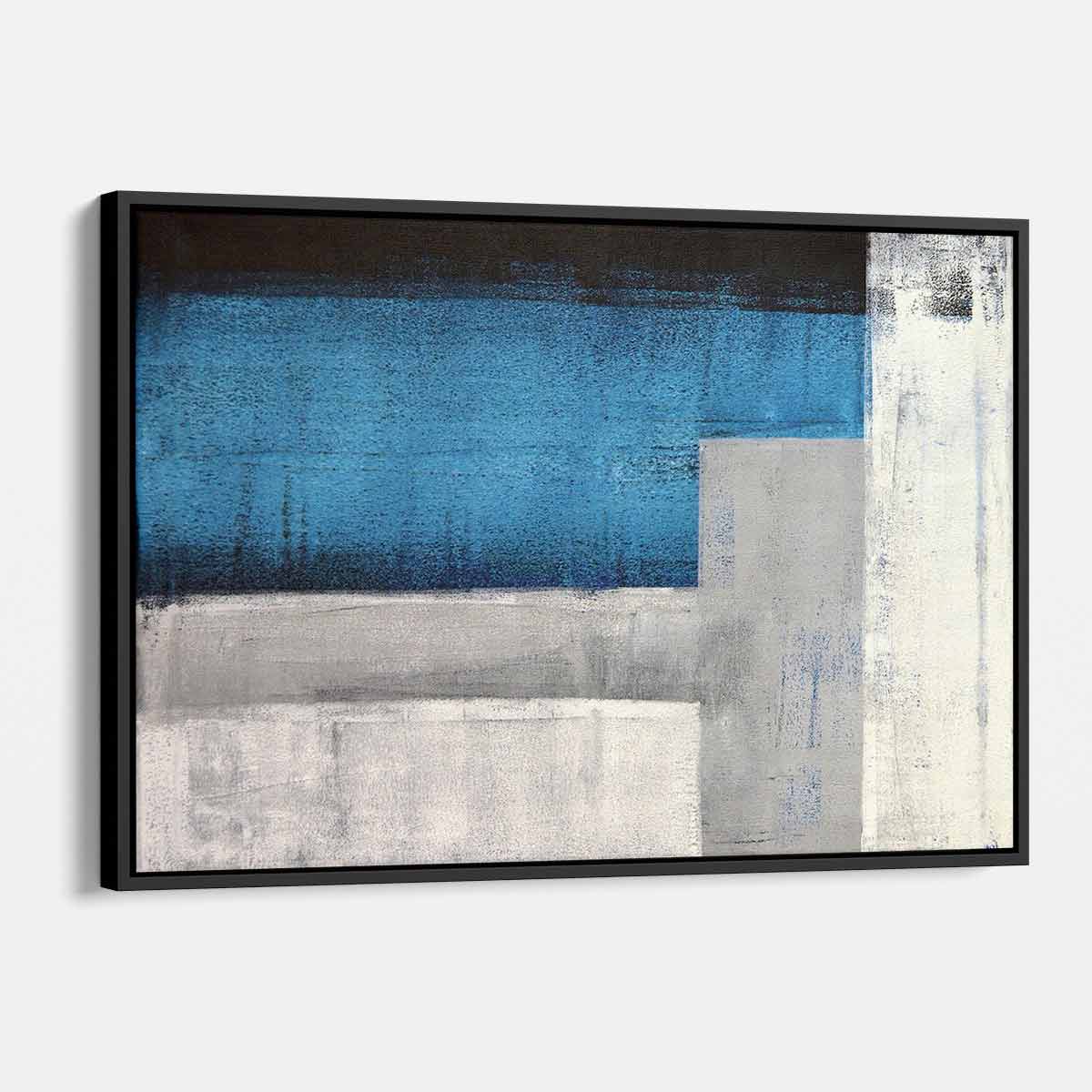 Blue Marine and Grey Straight Pattern Wall Art Canvas Print 4798 - Modern Ocean Themed Decor for Living Room, Bedroom & Office
