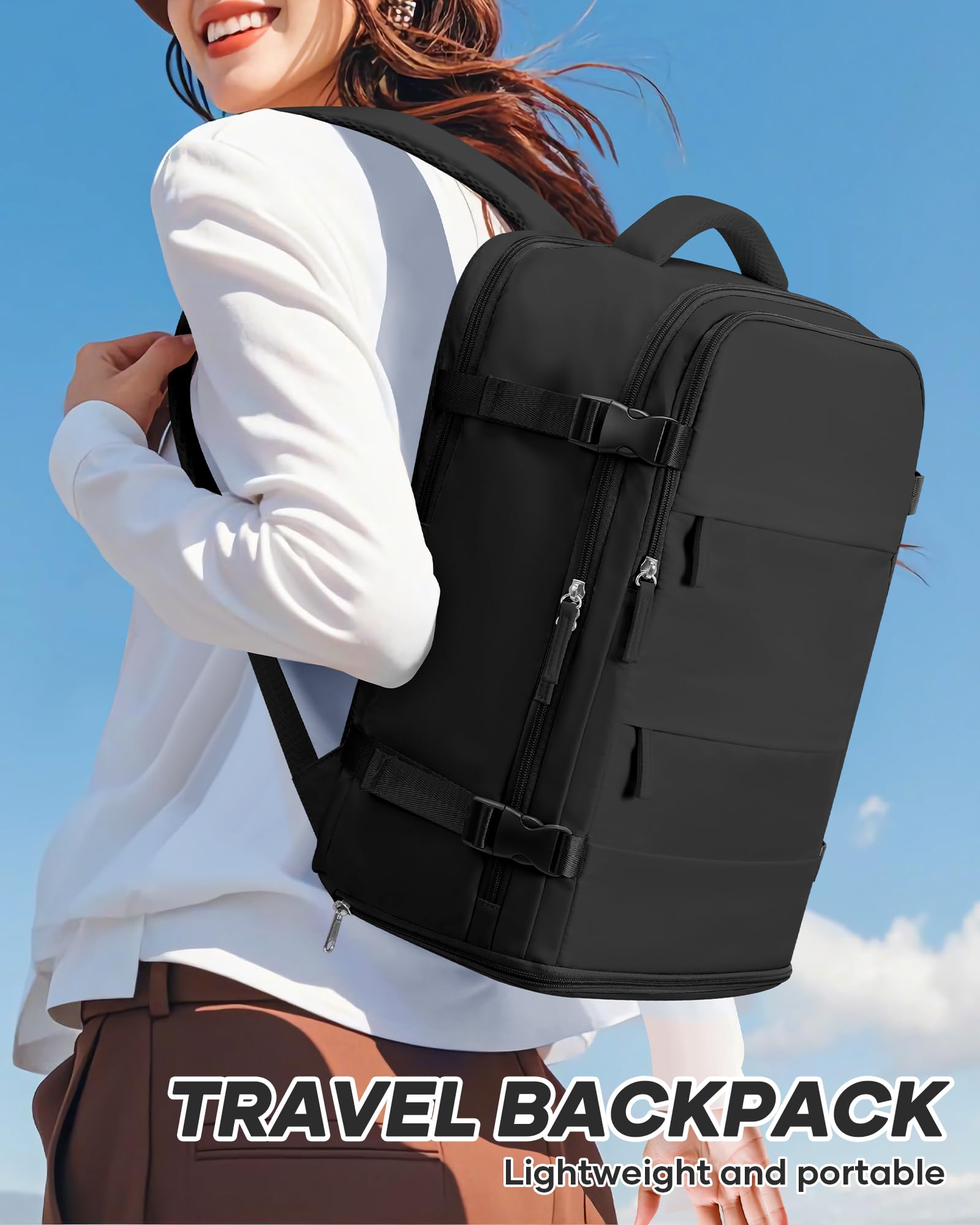 Lightweight Travel Backpack for Women & Men - Airplane Approved Carry On Backpack, Hiking & Personal Item Bag - Perfect for Air Travel, Weekend Getaways & Outdoor Adventures