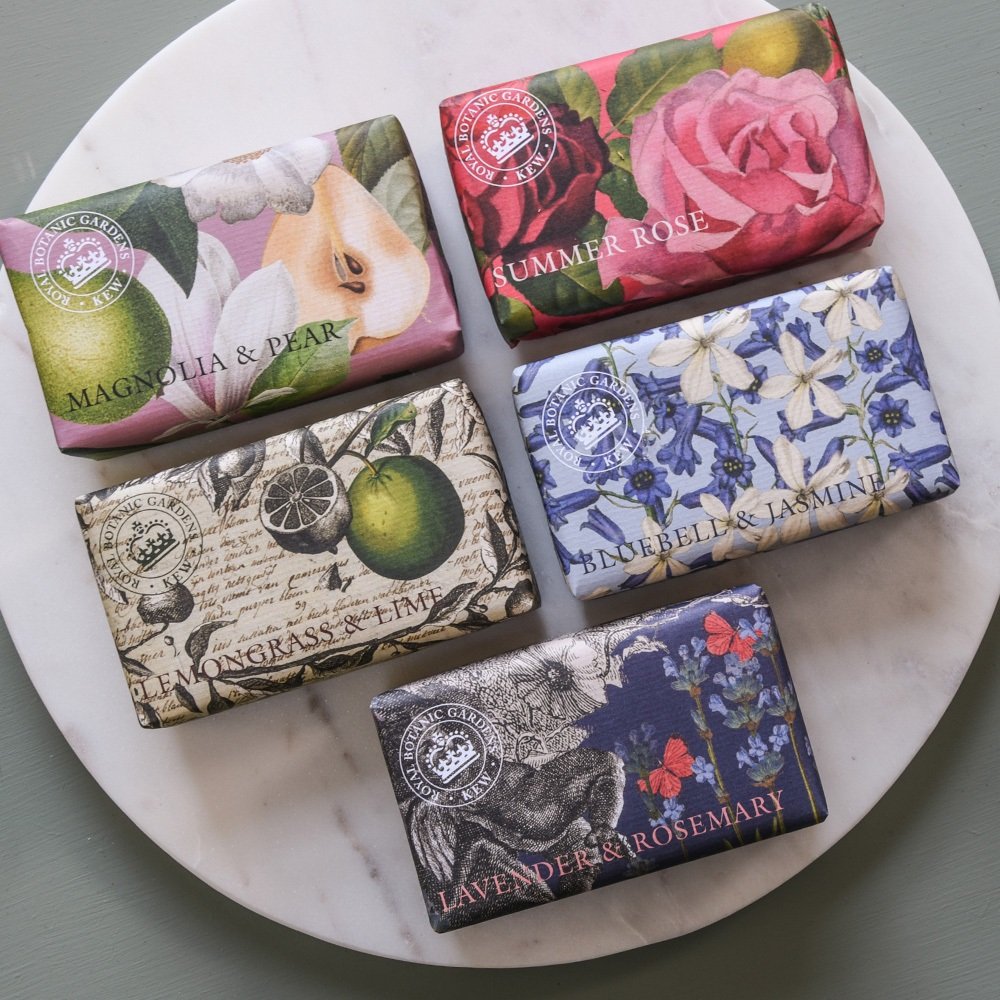 Kew Garden Soap - English Garden Scented Handmade Soap Bar | Natural Botanical Aromatherapy for Bath, Shower & Gift Giving