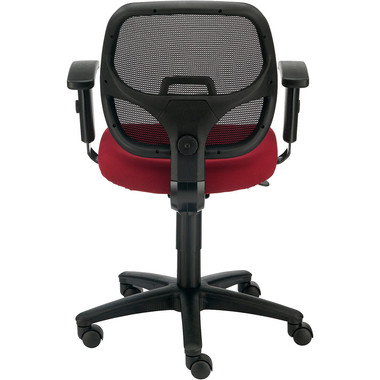 Ergonomic Mesh Back Office Chair with Adjustable Arms - Breathable Fabric, Red - Perfect for Home Office, Conference Rooms & Workspaces