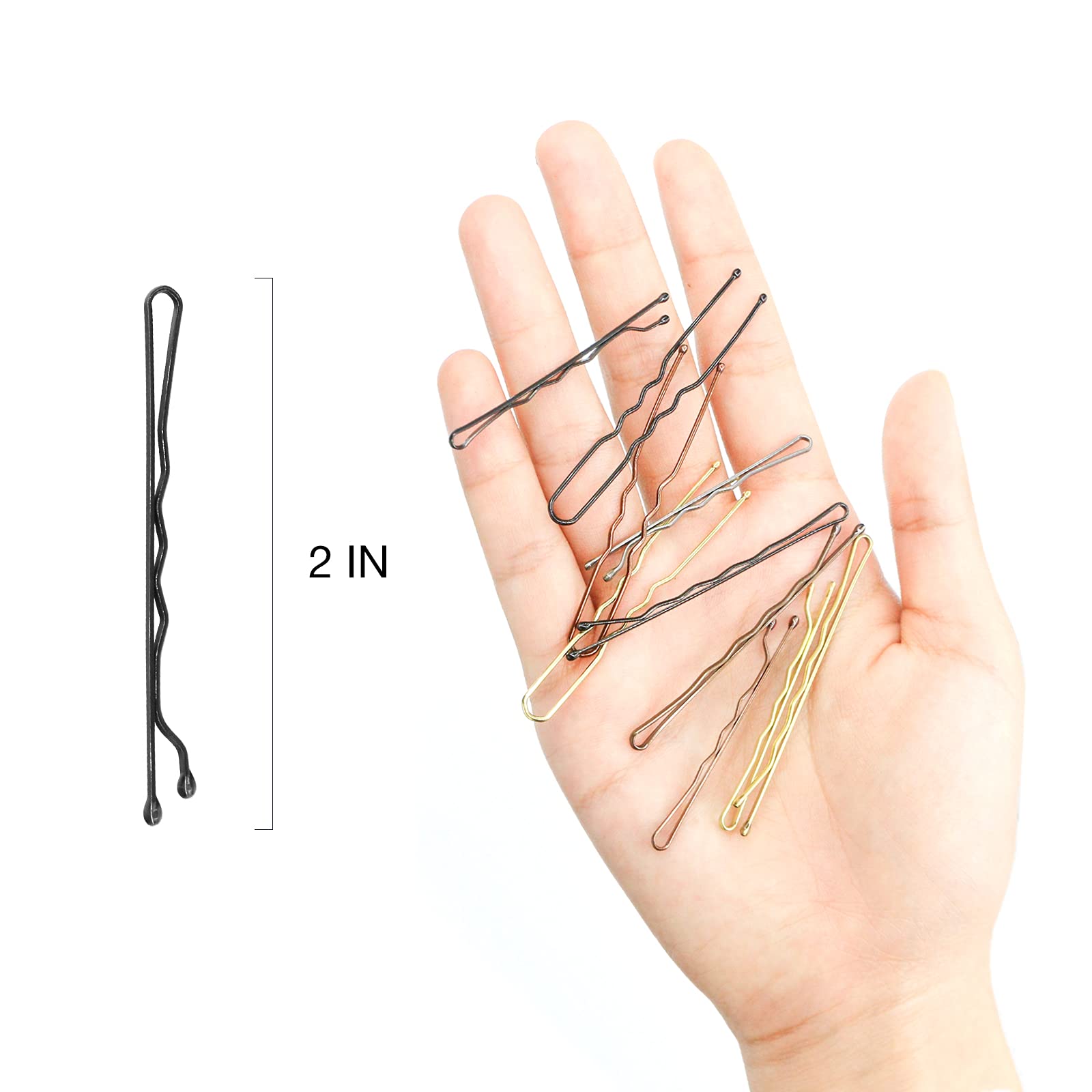 HOYOLS Black Premium Bobby Pins for Thick Hair - 100 Count (2 Inch) Strong Hold Hair Clips for Wavy, Curly & Straight Hair - Perfect for Updos, Braids & Everyday Styling