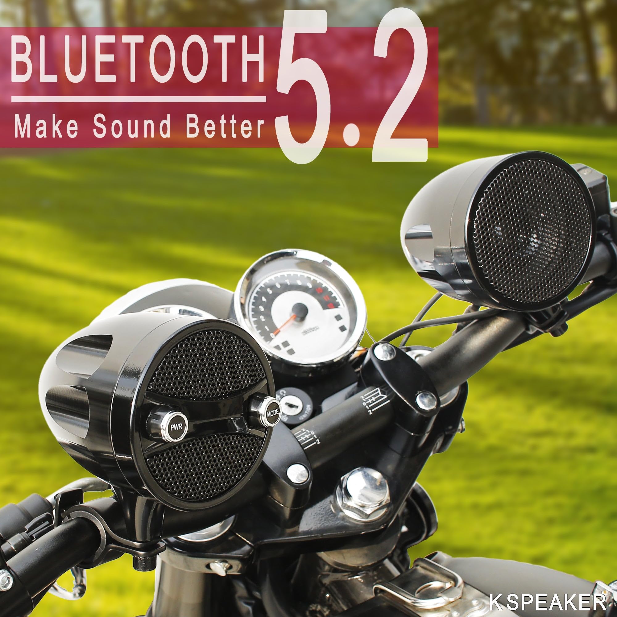 Waterproof Motorcycle Bluetooth Speakers - ATV/UTV Sound System, RZR Speakers, Golf Cart Stereo, Jet Ski Speakers, Sound Bar - Perfect for Outdoor Adventures and Off-Road Fun