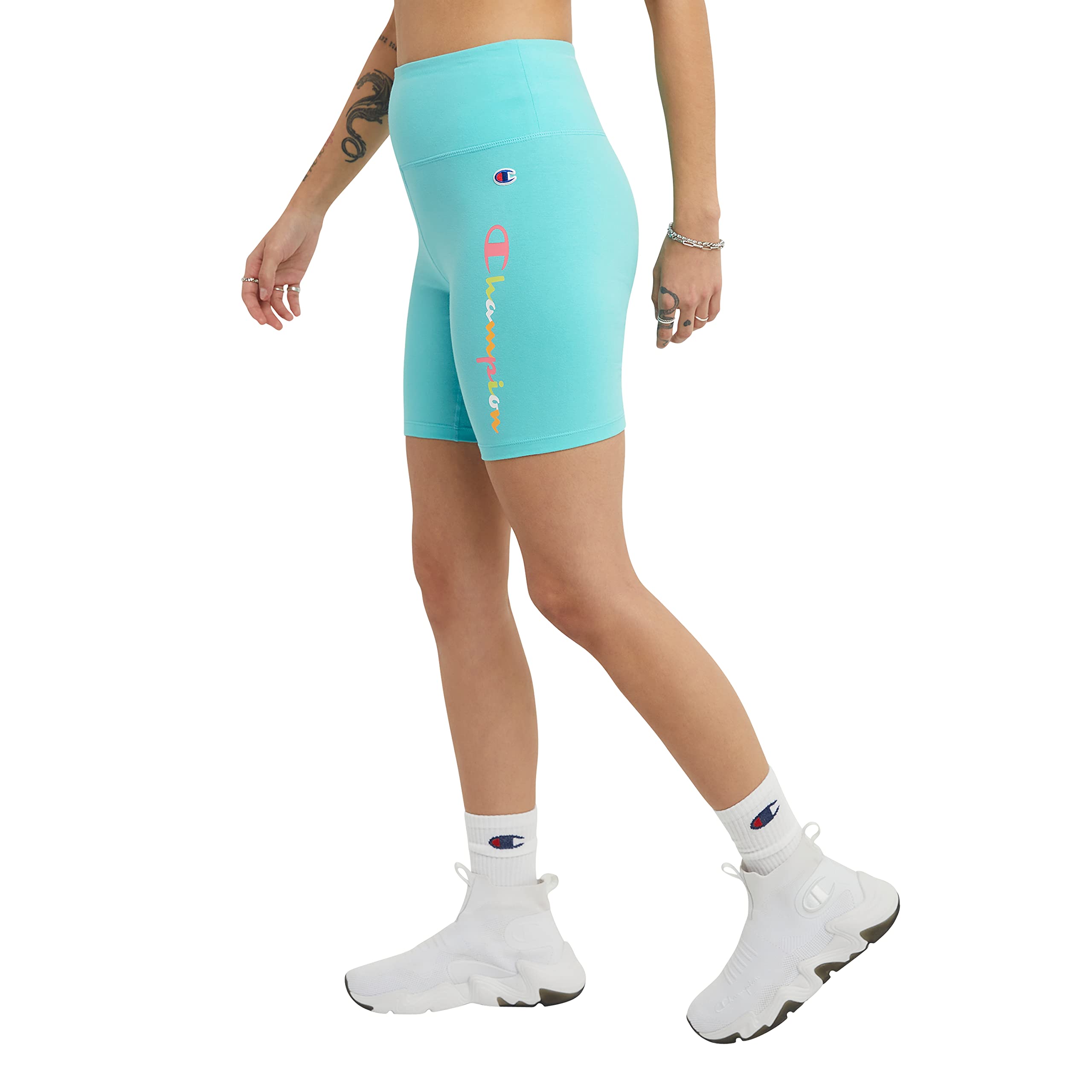 Champion Women's Bike Shorts - Authentic Moisture-Wicking Cycling Shorts for Women (Plus Size Available) | Perfect for Cycling, Workouts & Outdoor Activities