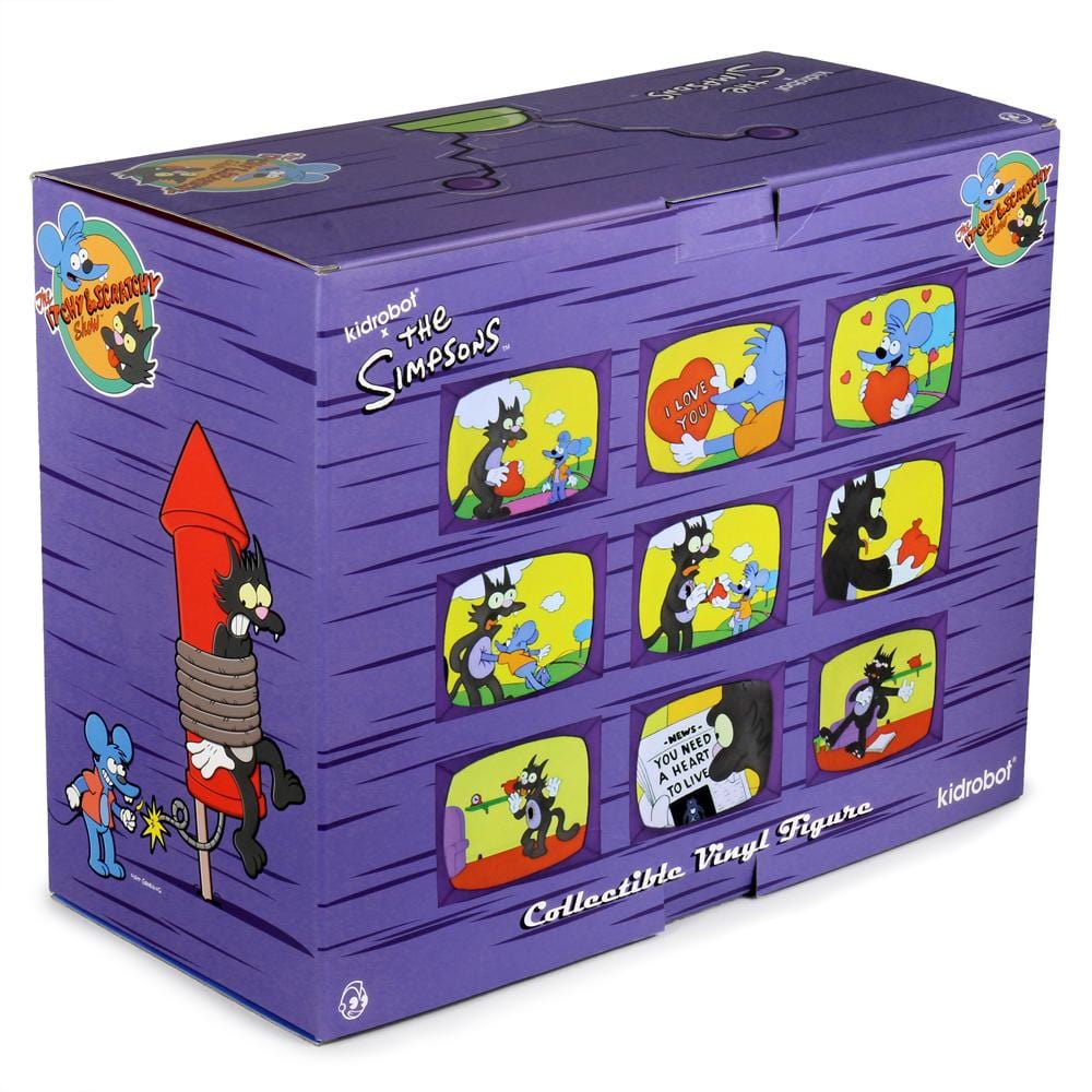 The Simpsons x Kidrobot Itchy & Scratchy Flocked Medium Figure Set - IamRetro Exclusive - Perfect for Collectors, Home Decor, and Pop Culture Enthusiasts