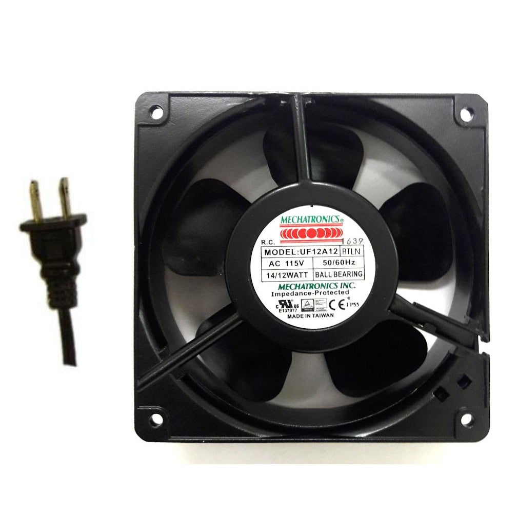 120x38mm Mechatronics 115V Low Speed IP55 Rated AC Cooling Fan UF12A12 BTLNR - Perfect for Industrial Equipment, HVAC Systems, and Electronic Enclosures
