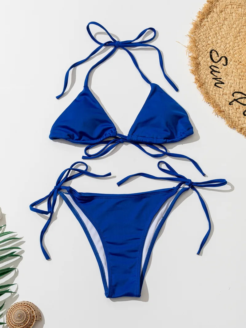 2024 Sexy Thong Bikini for Women - 11 Color Push Up Brazilian Swimsuit | High Waist Bathing Suit for Beach, Pool & Summer Vacation