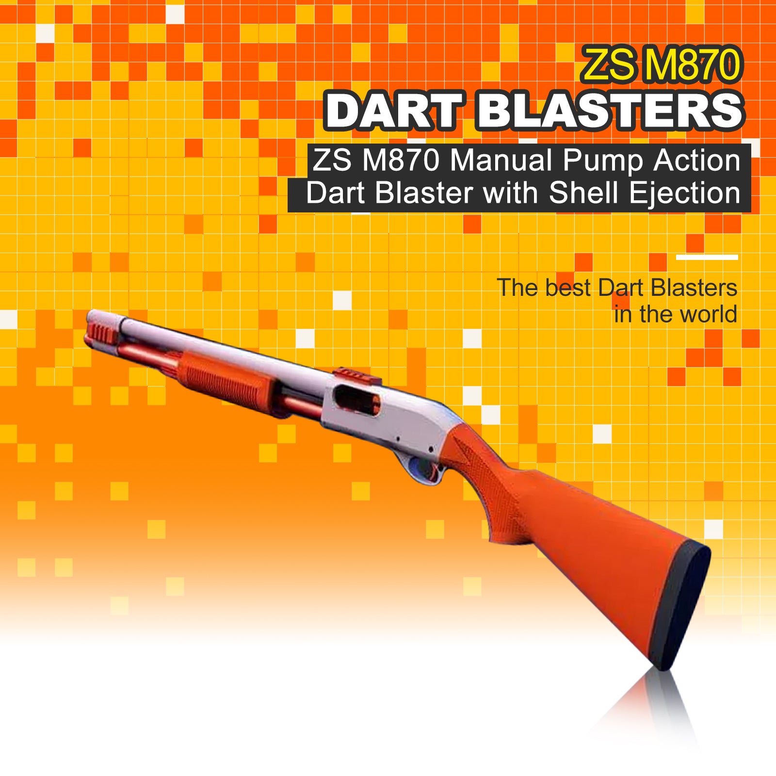 ZS M870 Manual Pump Action Dart Blaster Toy with Shell Ejection - Realistic Foam Dart Gun for Outdoor Games, Nerf Battles & Backyard Fun